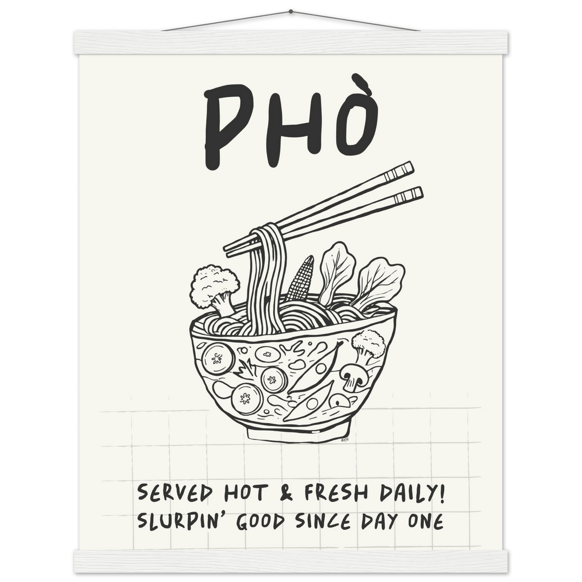 Pho Poster – Slurpin’ Good Vietnamese Kitchen Wall Art Print (Digital & Printed Options) - Evergreen Posters