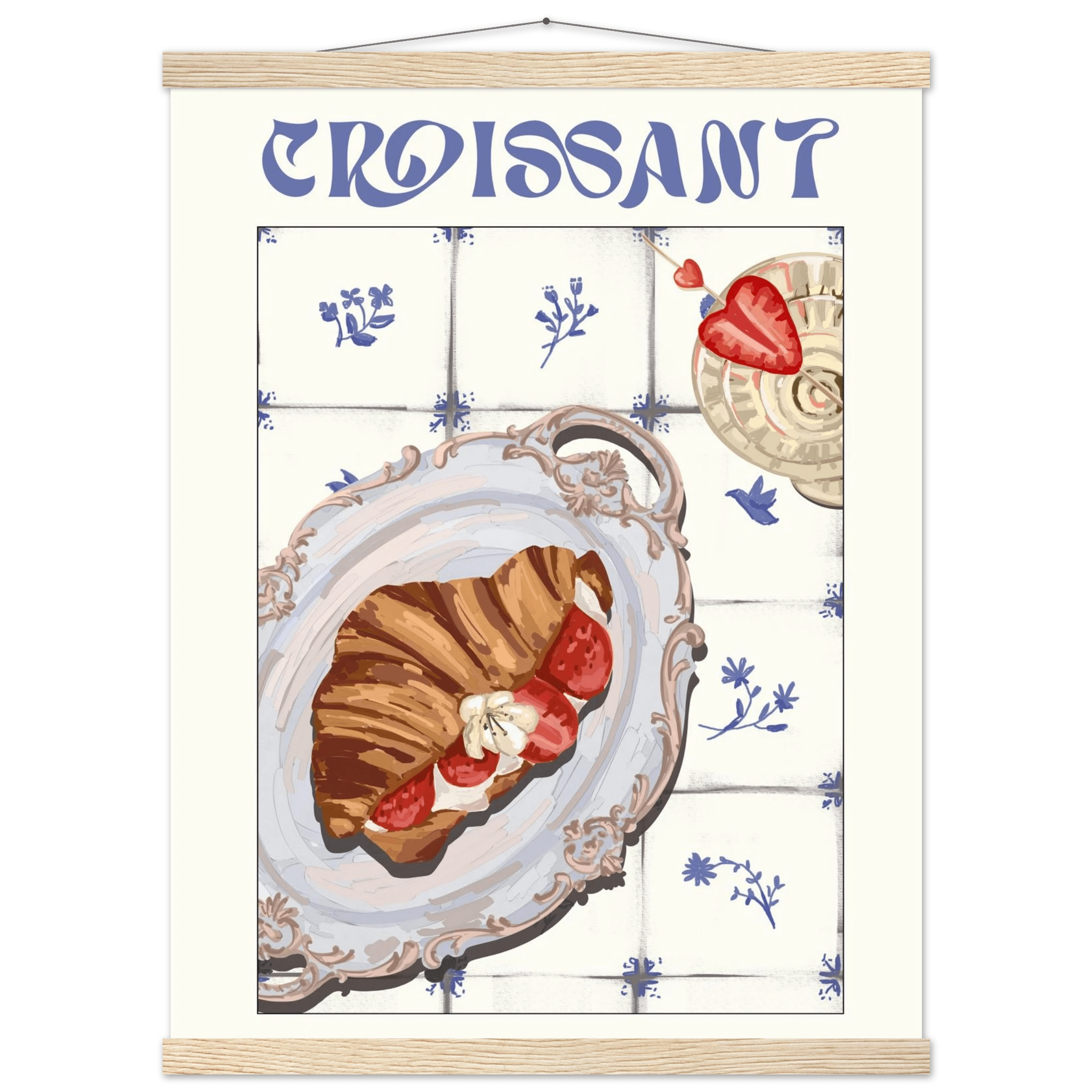 Croissant Poster – Charming French Breakfast Kitchen Wall Art Print (Digital & Printed Options) - Evergreen Posters