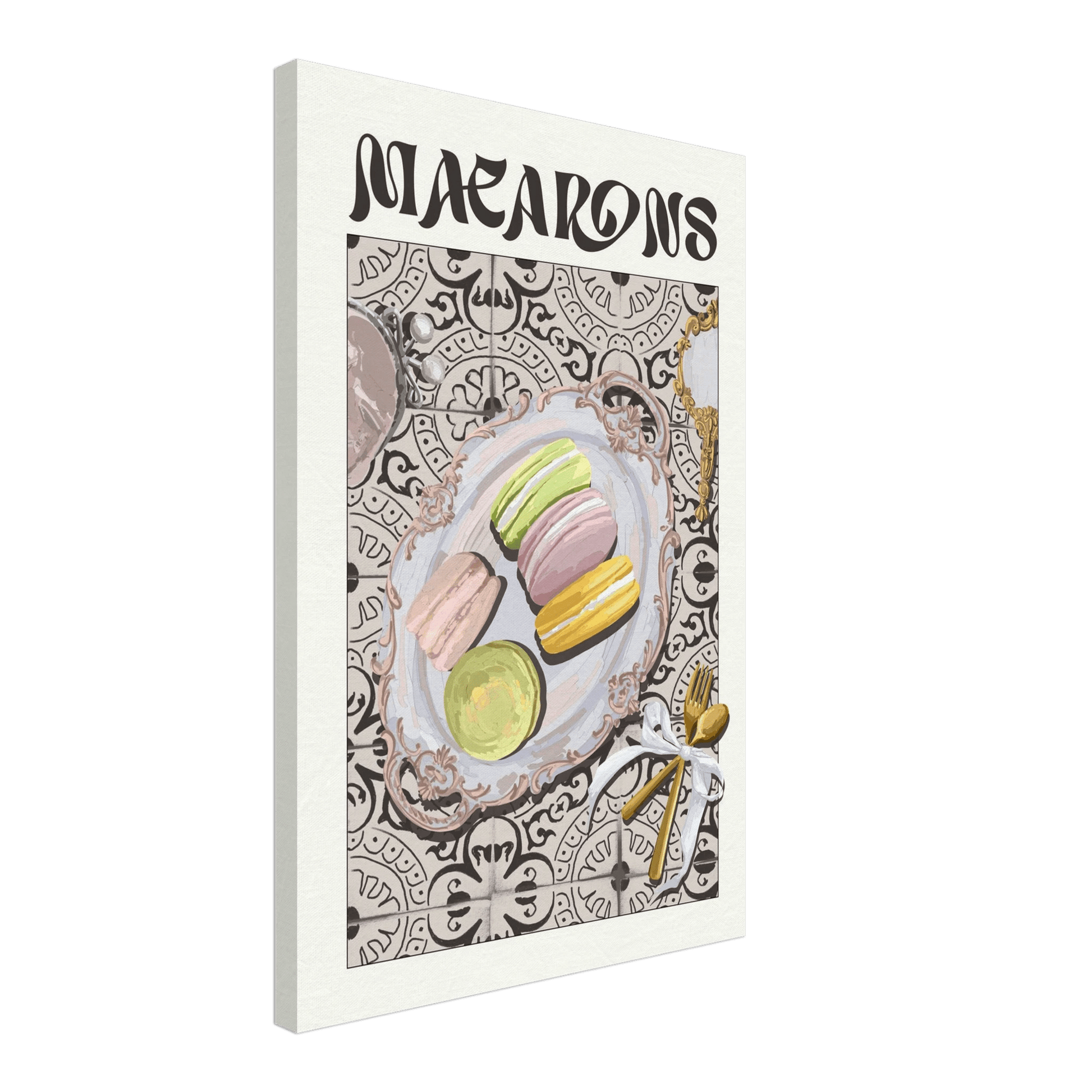 Macarons Poster – Playful French Patisserie Kitchen Wall Art Print (Digital & Printed Options) - Evergreen Posters