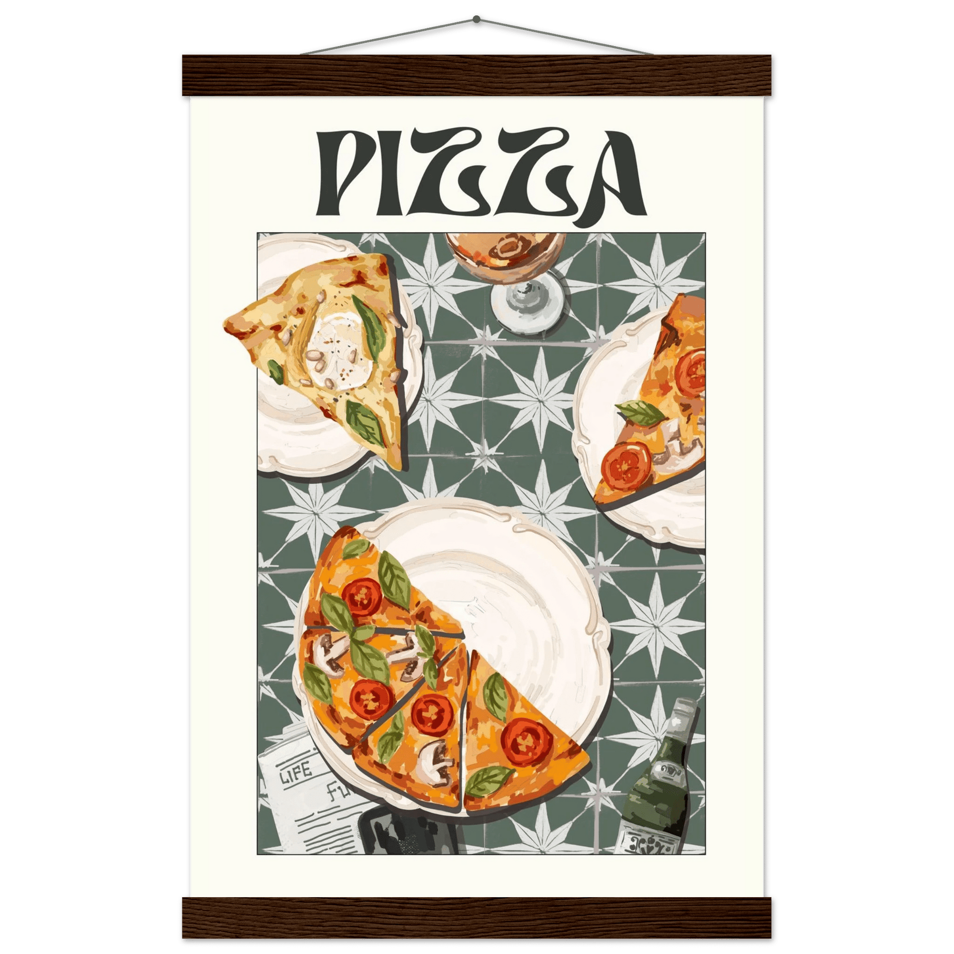 Pizza Poster – Playful Italian Kitchen Wall Art Print (Digital & Printed Options) - Evergreen Posters