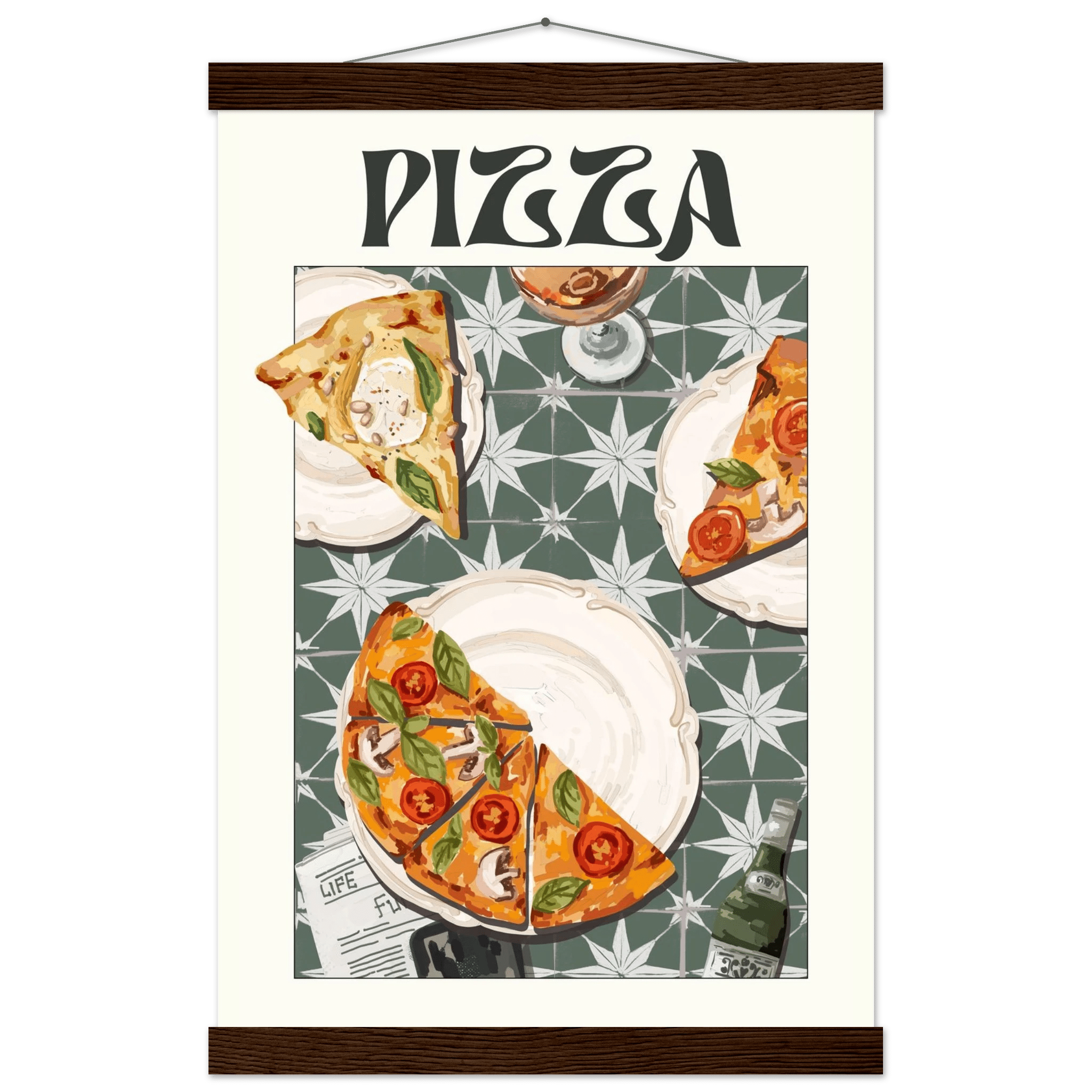 Pizza Poster – Playful Italian Kitchen Wall Art Print (Digital & Printed Options) - Evergreen Posters