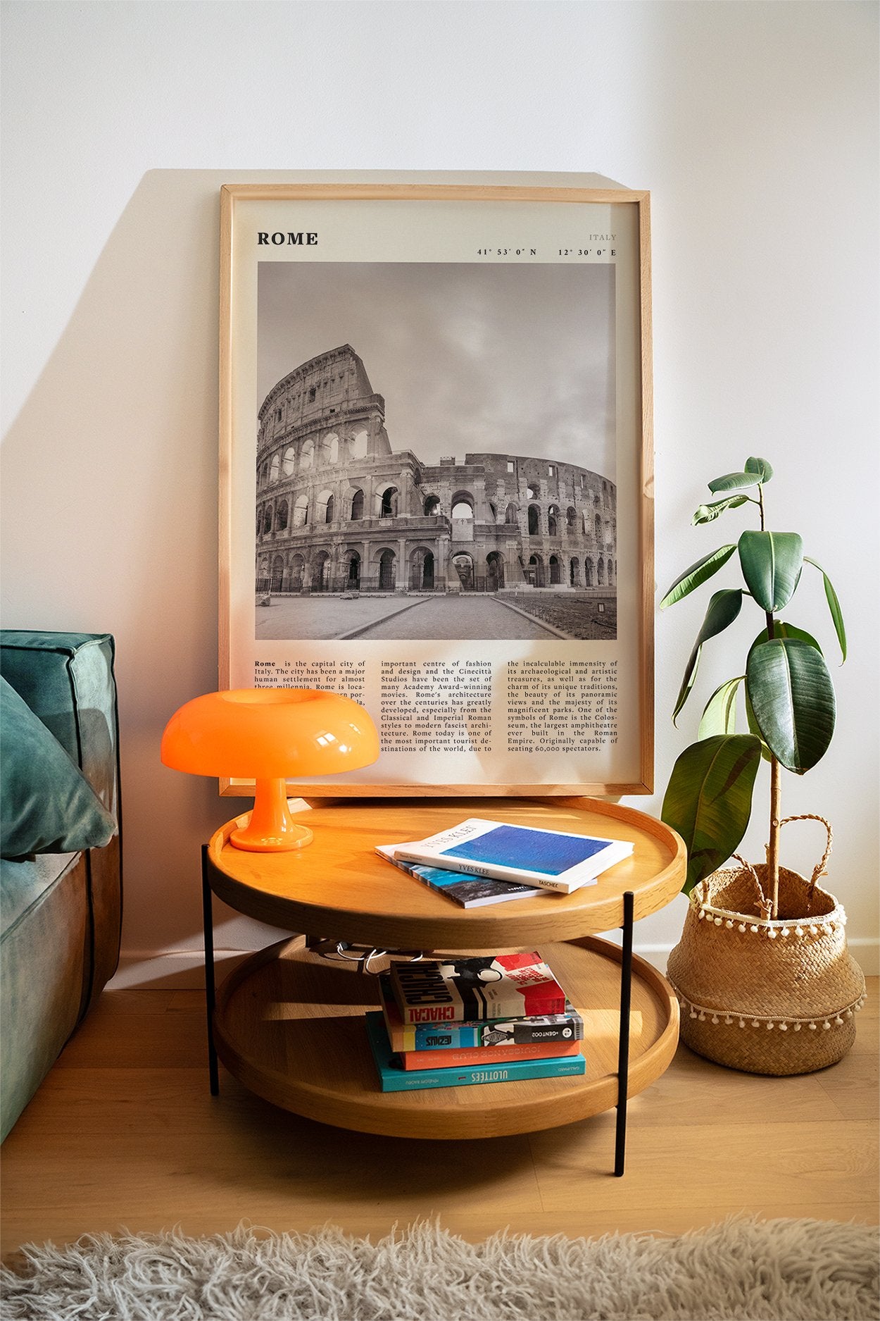 Rome Poster | Black & White Colosseum Wall Art | Italy Travel Print | Roman Decor - Evergreen Posters