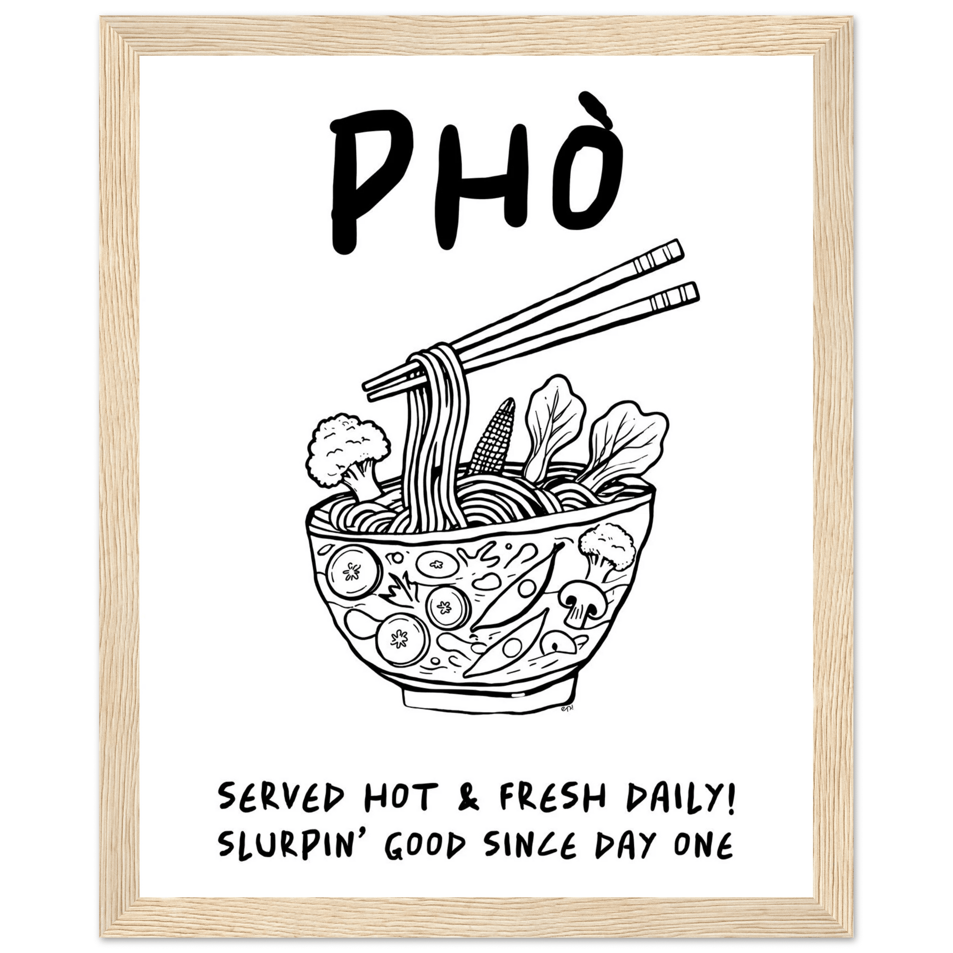 Pho Poster – Funny Vietnamese Kitchen Wall Art Print (Digital & Printed Options) - Evergreen Posters