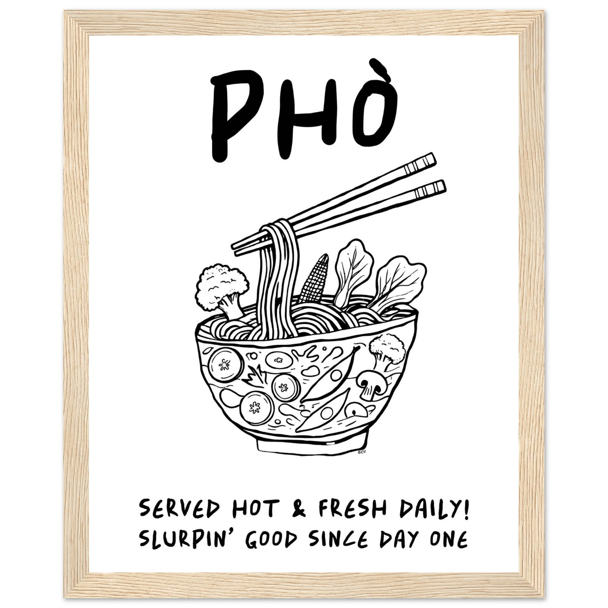 Pho Poster – Funny Vietnamese Kitchen Wall Art Print (Digital & Printed Options) - Evergreen Posters