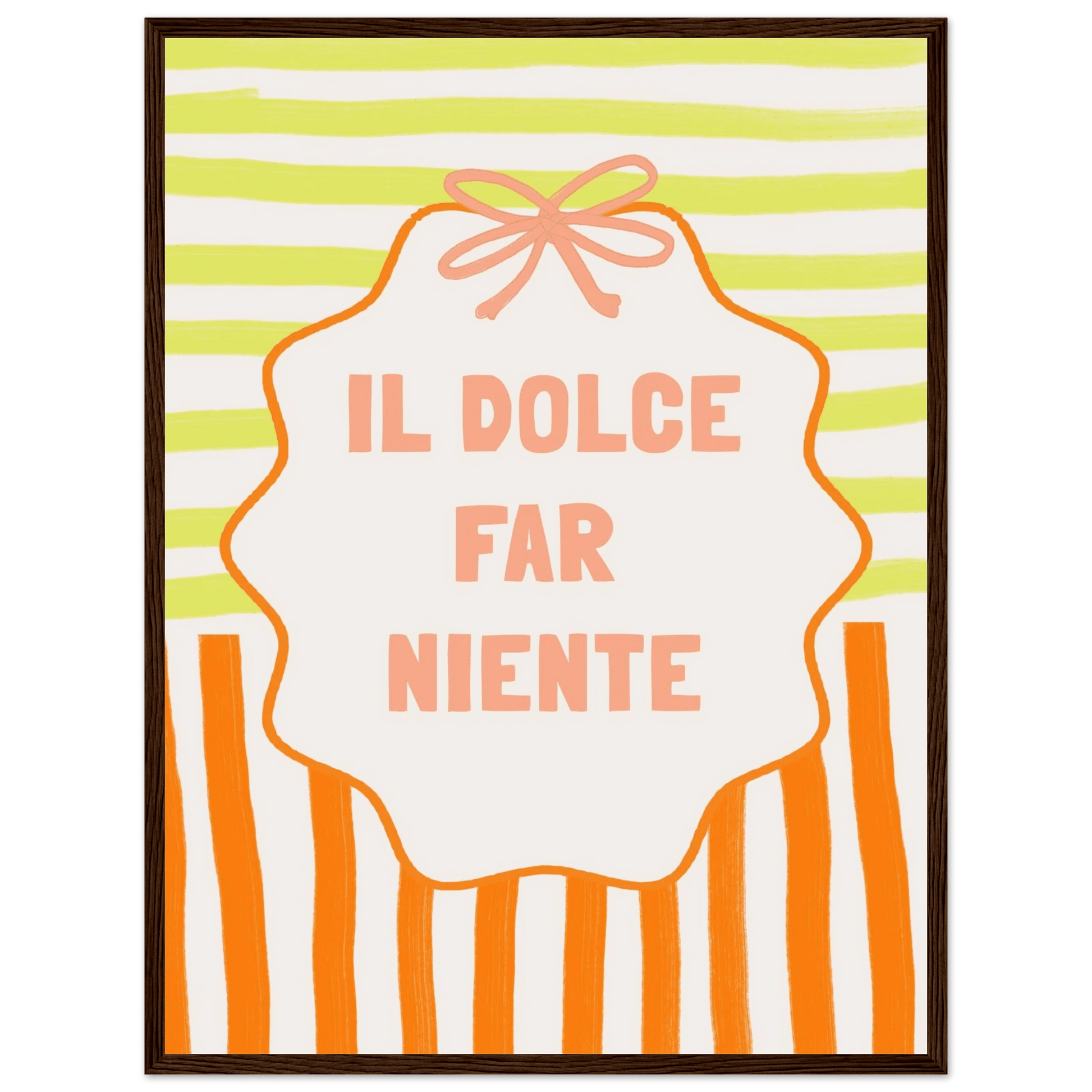 Il Dolce Far Niente Italian Print | Coquette Stripe Wall Art - Evergreen Posters