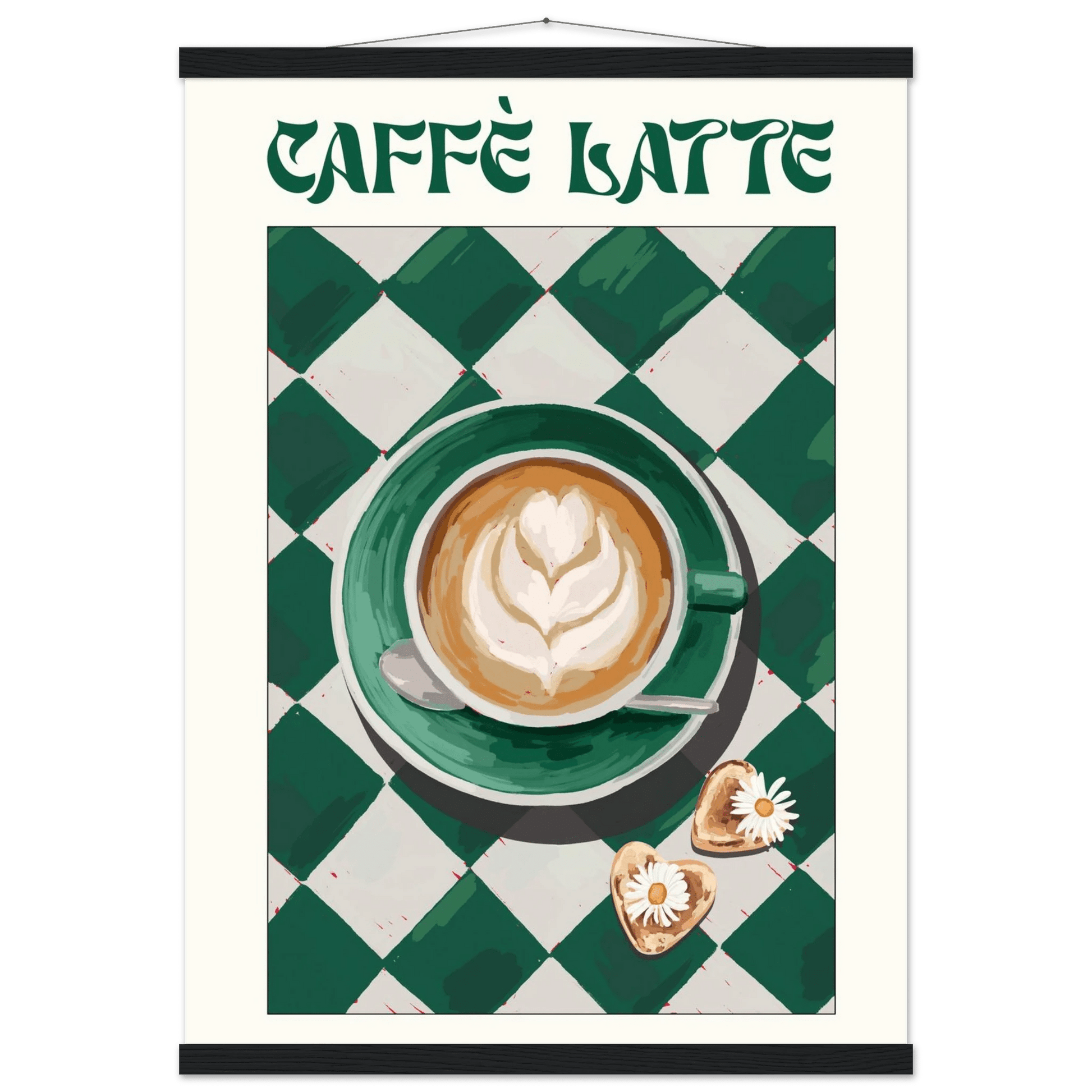 Caffè Latte Poster – Playful Coffee Kitchen Wall Art Print (Digital & Printed Options) - Evergreen Posters