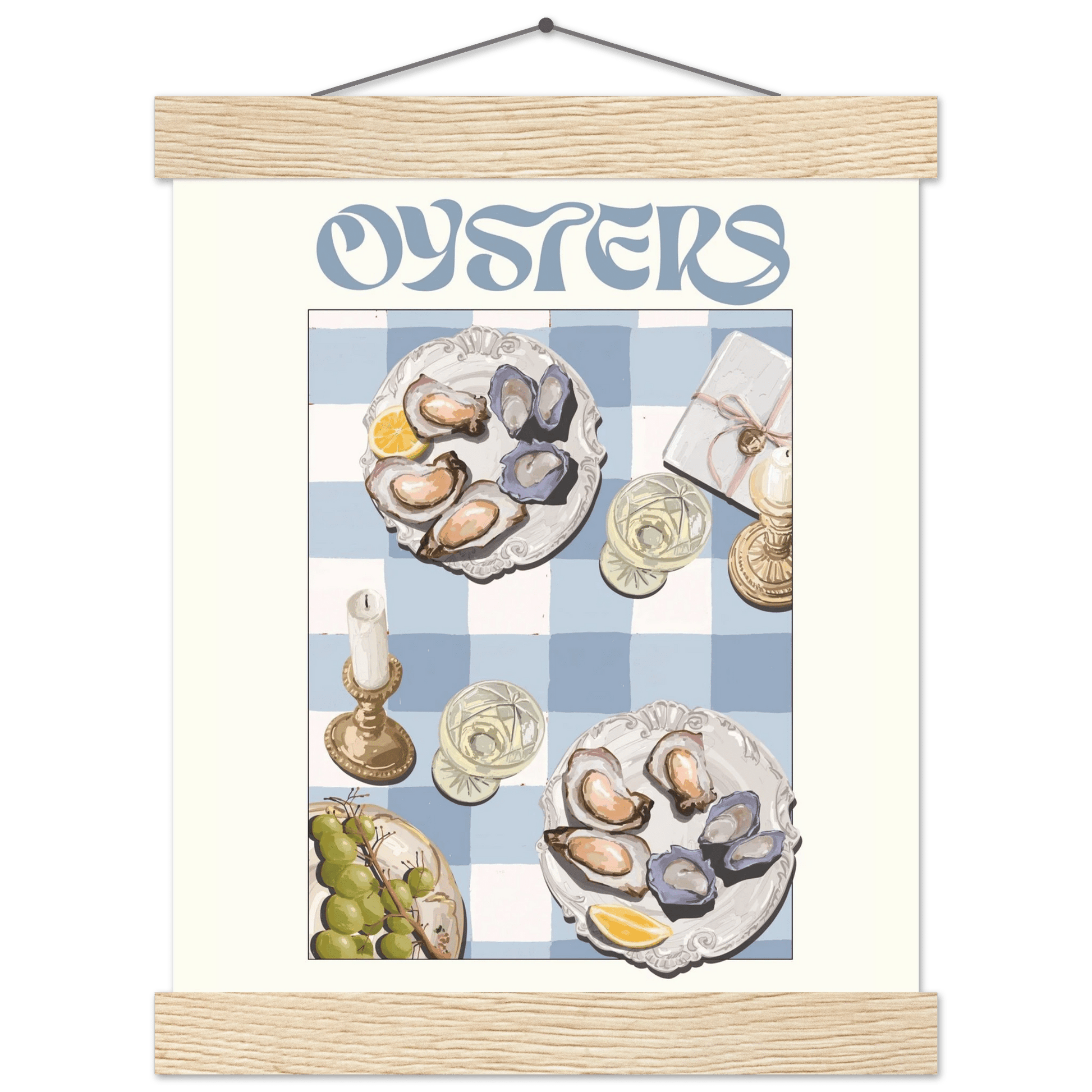 Oysters Poster – Playful Seafood Kitchen Wall Art Print (Digital & Printed Options) - Evergreen Posters