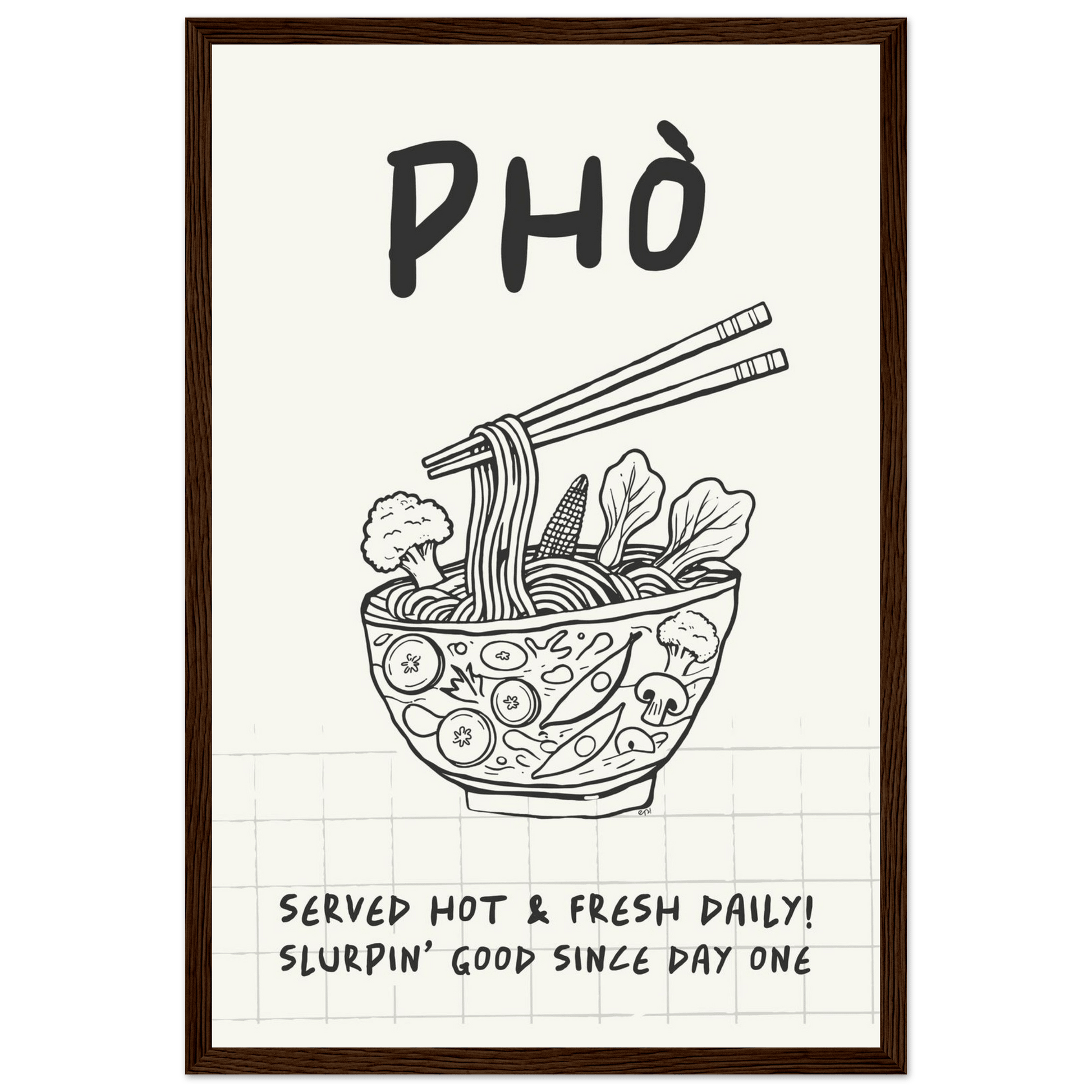 Pho Poster – Slurpin’ Good Vietnamese Kitchen Wall Art Print (Digital & Printed Options) - Evergreen Posters