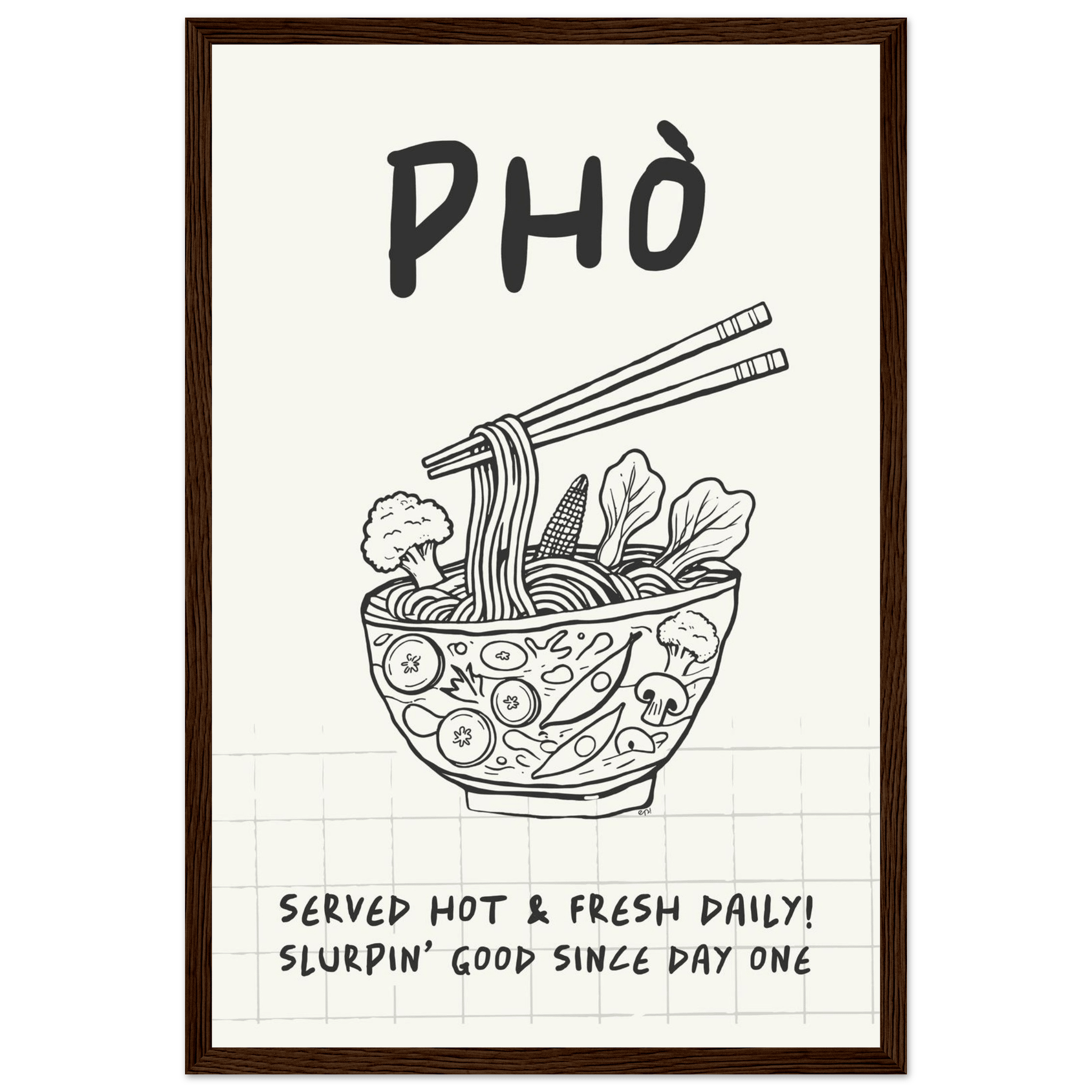 Pho Poster – Slurpin’ Good Vietnamese Kitchen Wall Art Print (Digital & Printed Options) - Evergreen Posters