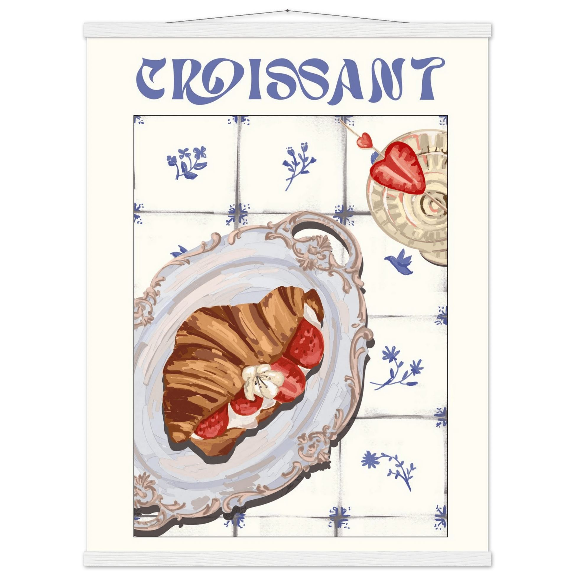 Croissant Poster – Charming French Breakfast Kitchen Wall Art Print (Digital & Printed Options) - Evergreen Posters