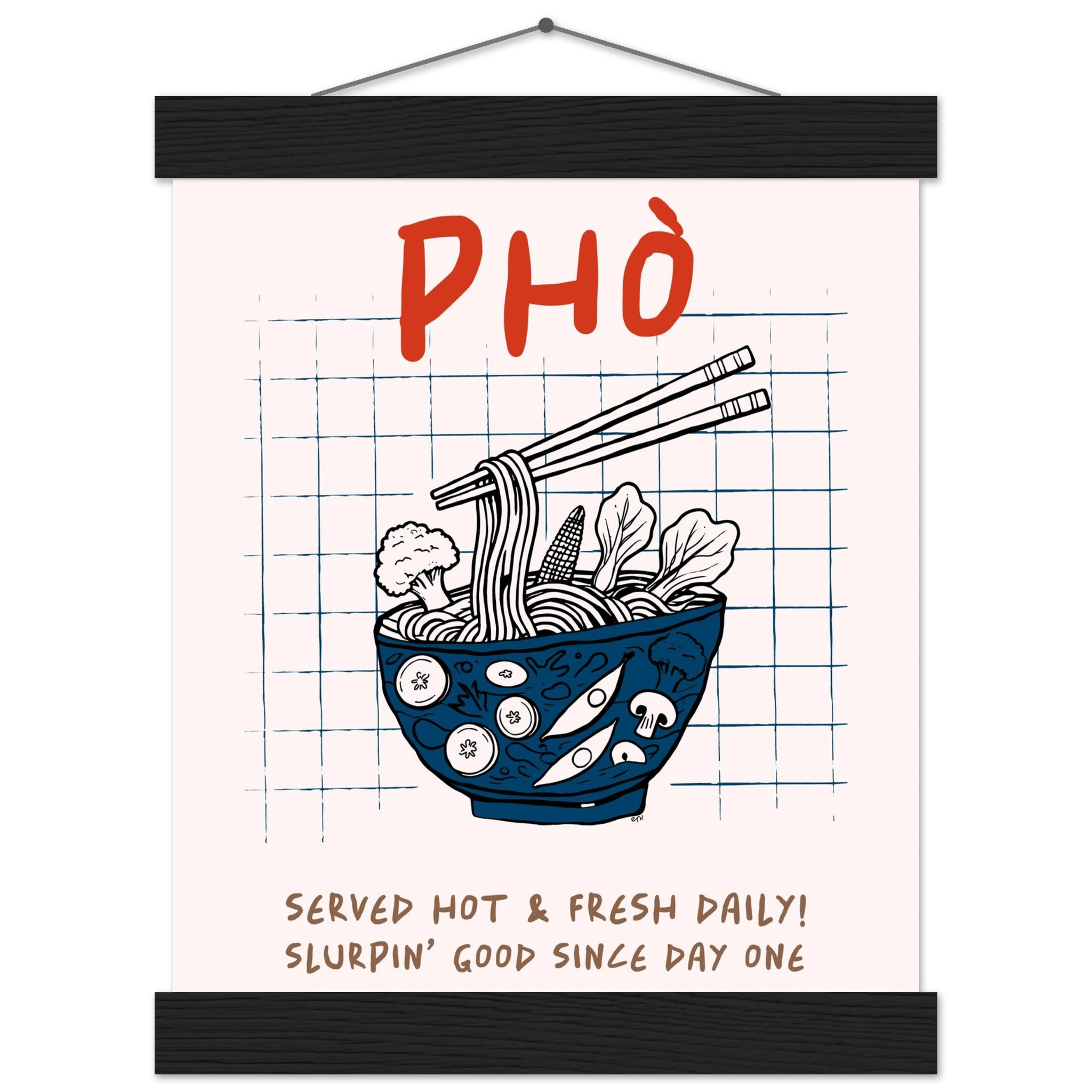 Pho Poster – Slurpin’ Good Vietnamese Kitchen Wall Art Print (Digital & Printed Options) - Evergreen Posters