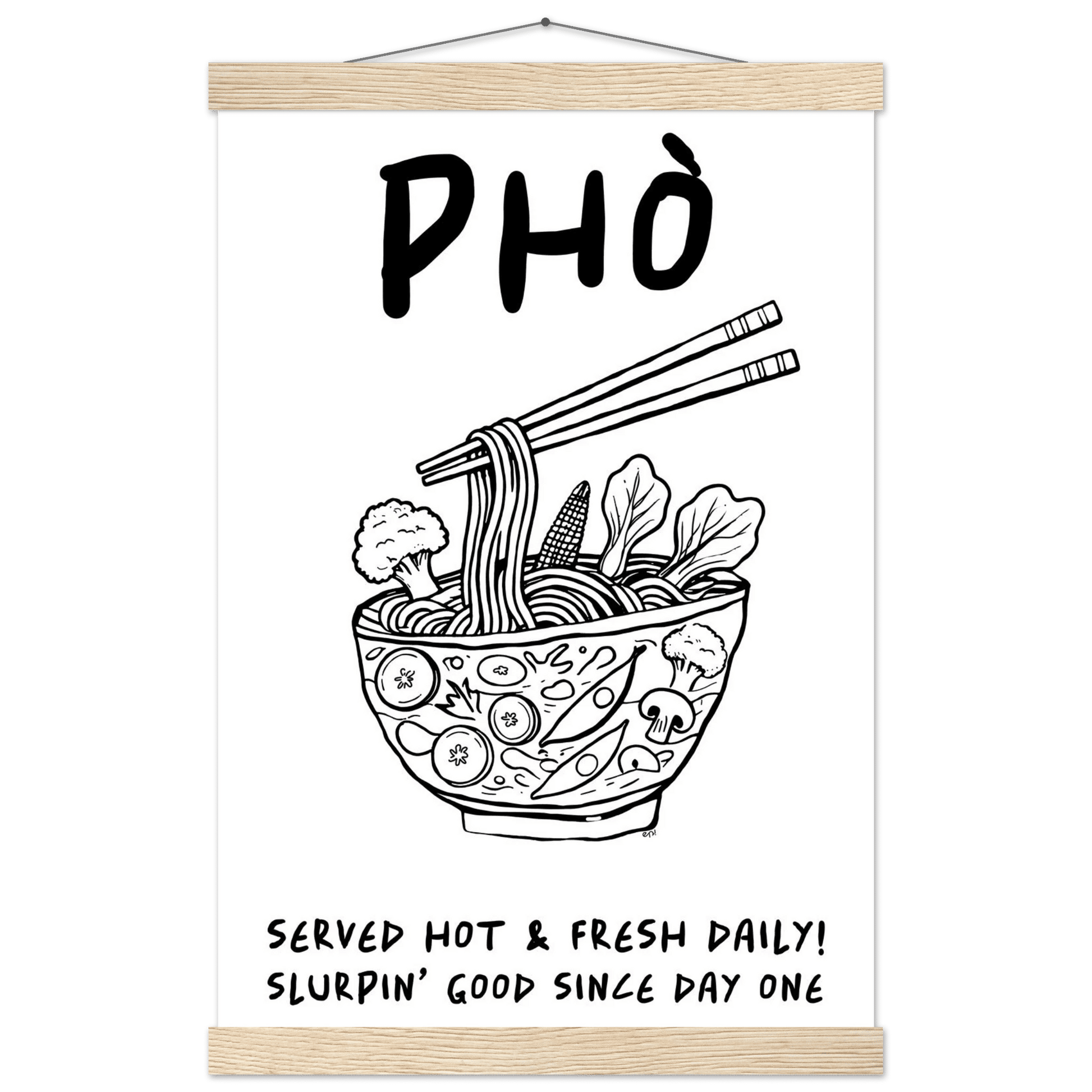 Pho Poster – Funny Vietnamese Kitchen Wall Art Print (Digital & Printed Options) - Evergreen Posters