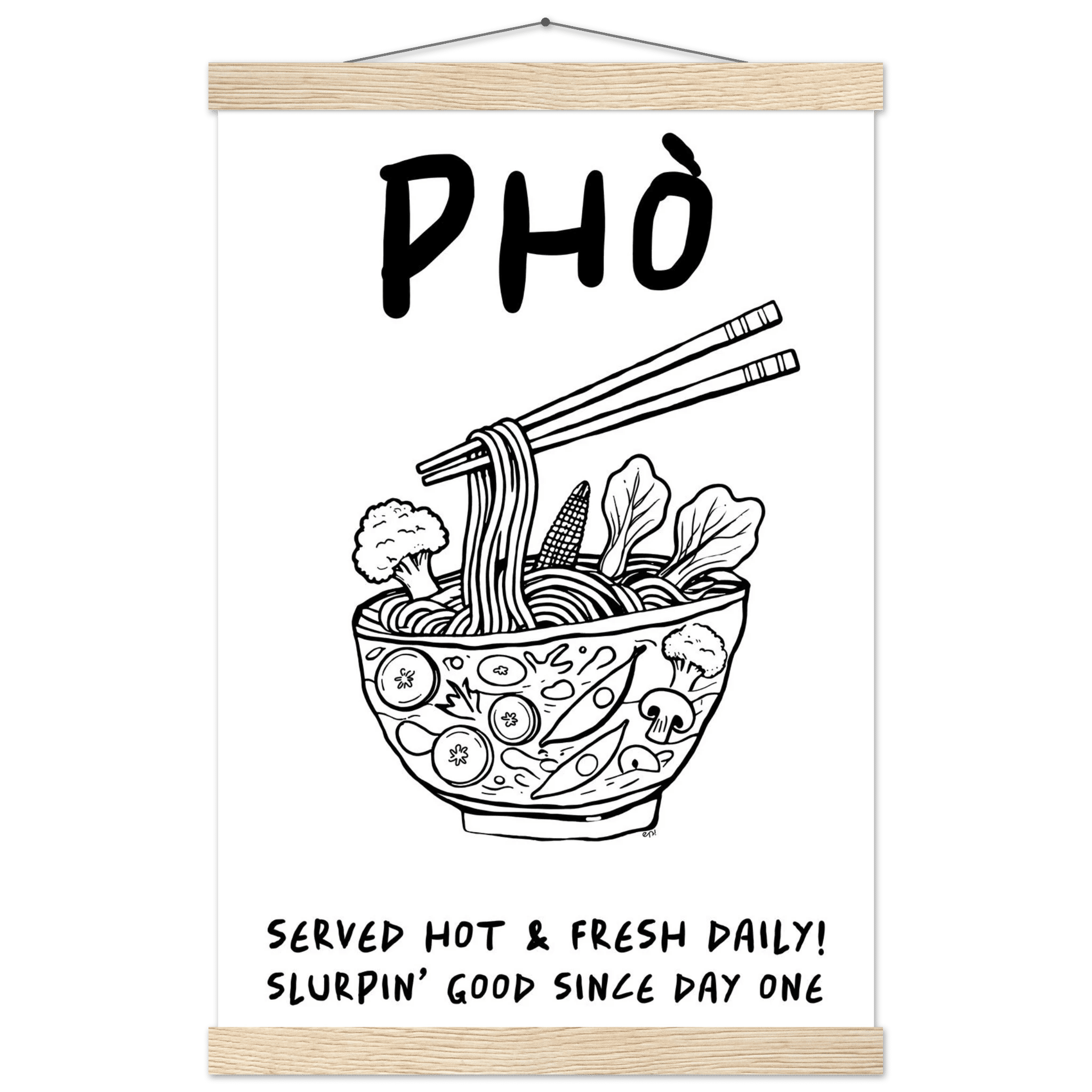 Pho Poster – Funny Vietnamese Kitchen Wall Art Print (Digital & Printed Options) - Evergreen Posters