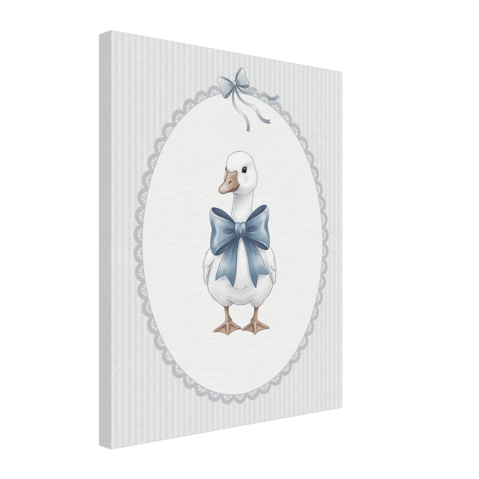 Blue Bow Duck Nursery Poster – Sweet Baby Room Wall Art Print - Evergreen Posters