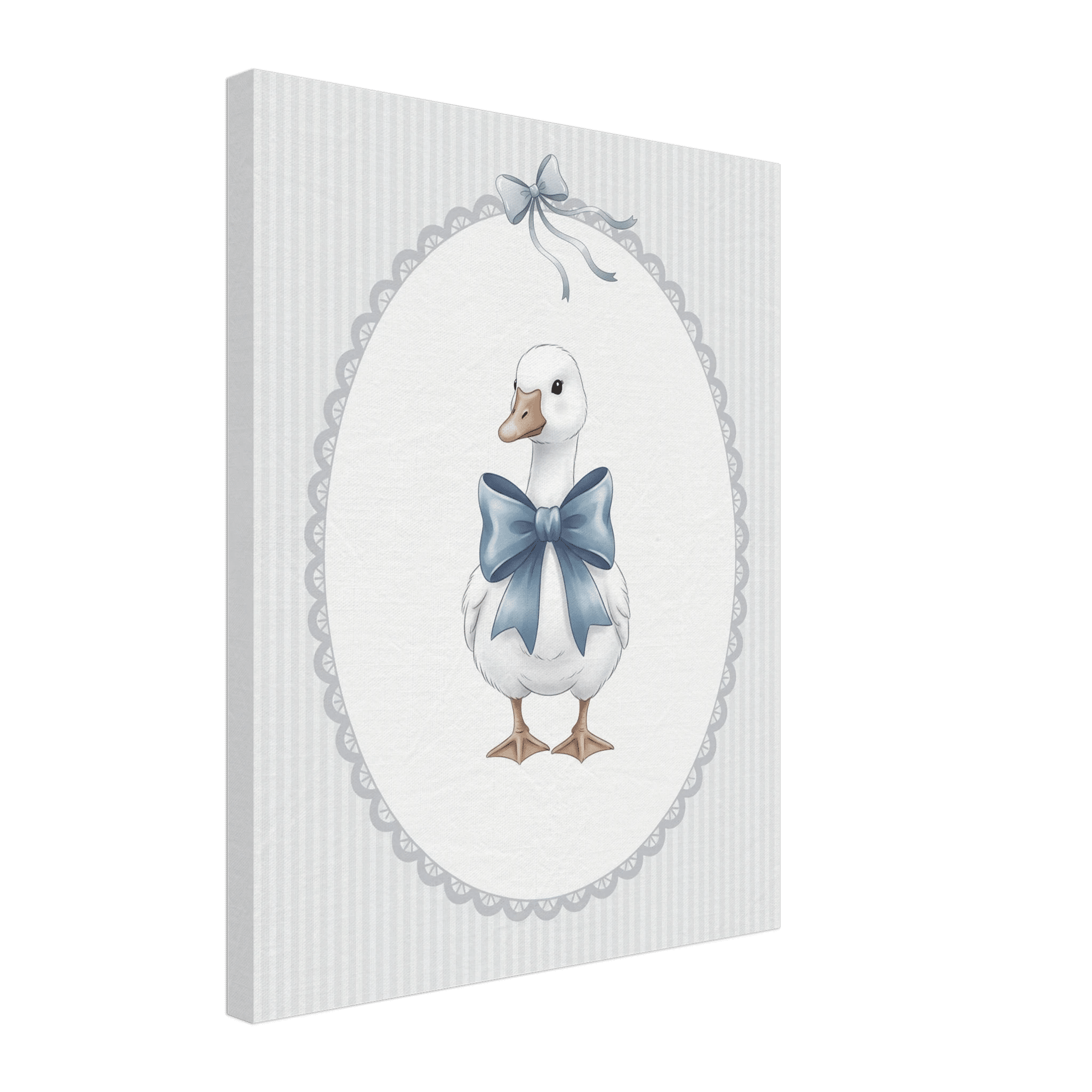 Blue Bow Duck Nursery Poster – Sweet Baby Room Wall Art Print - Evergreen Posters
