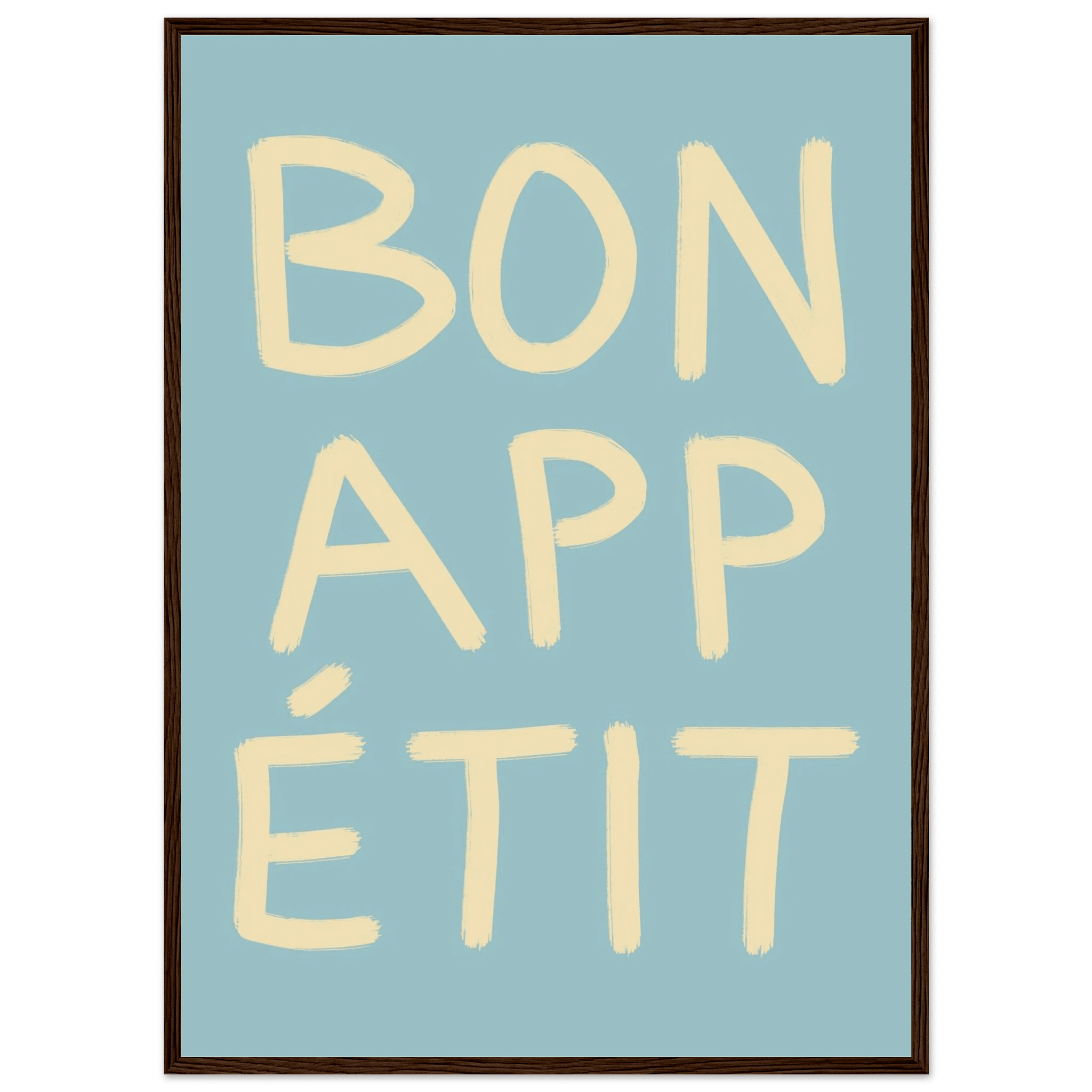 Bon Appétit Kitchen Poster | French Typography Wall Art | Retro Dining Room Print Decor - Evergreen Posters