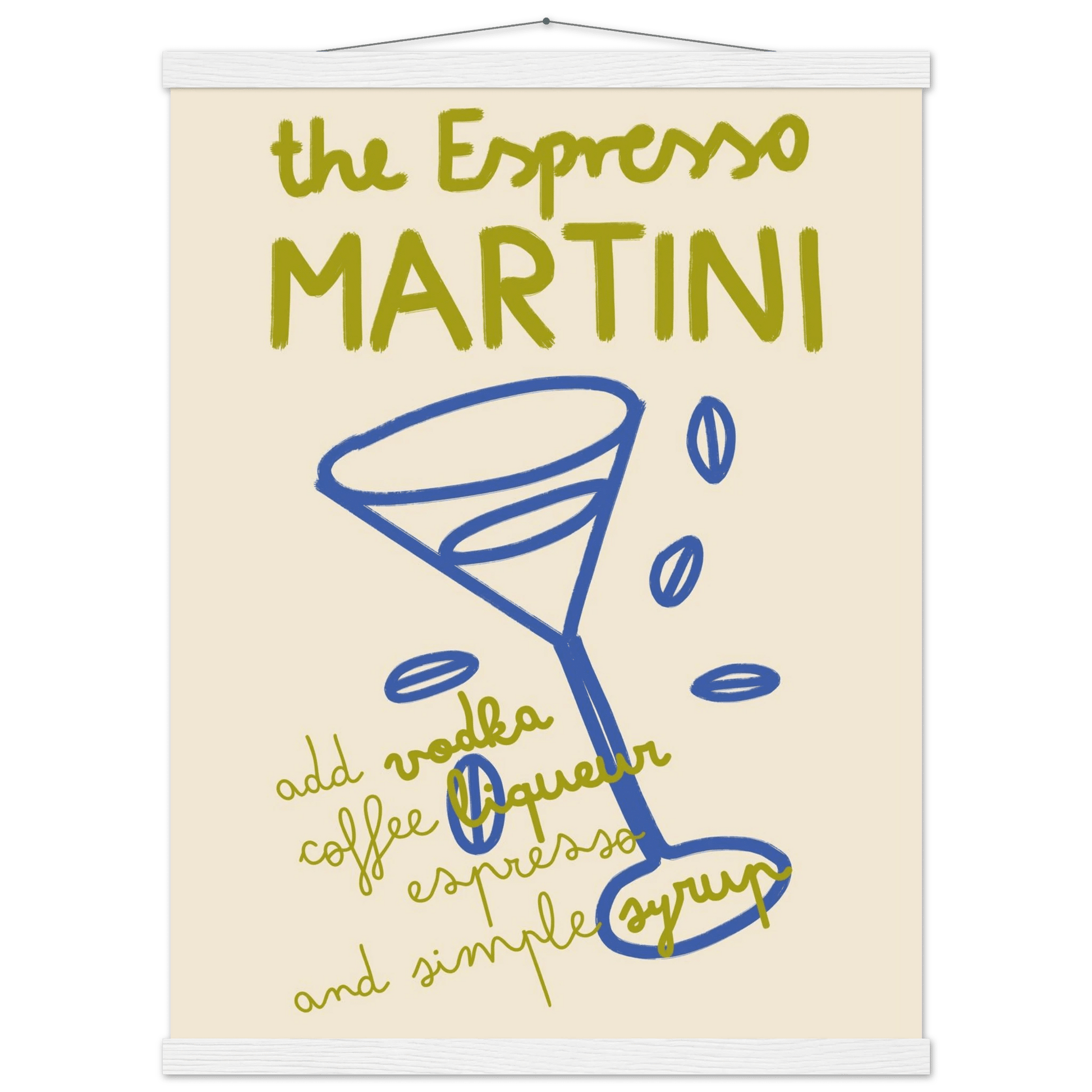 Espresso Martini Print | Cocktail Recipe Wall Art | Kitchen Bar Poster - Evergreen Posters
