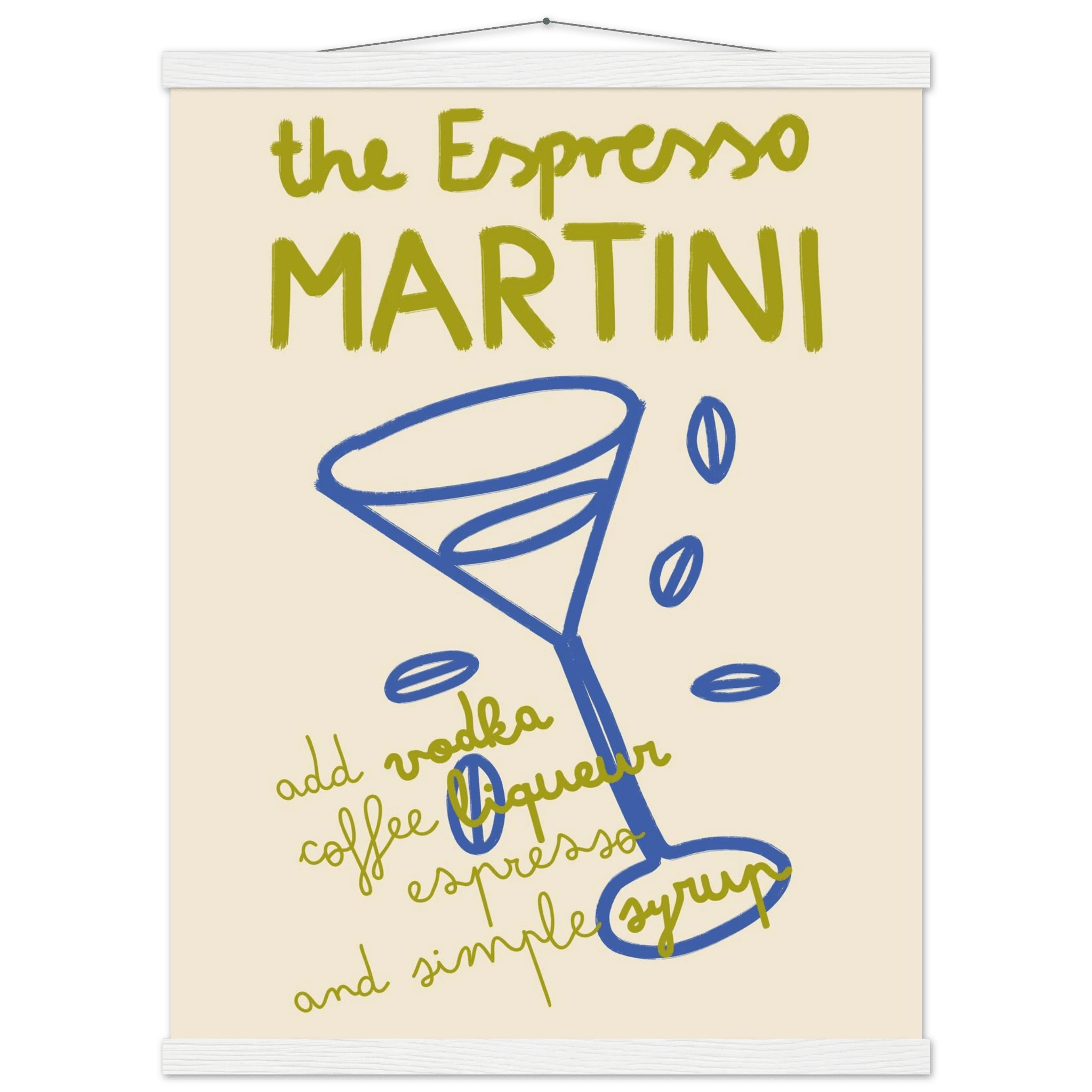 Espresso Martini Print | Cocktail Recipe Wall Art | Kitchen Bar Poster - Evergreen Posters