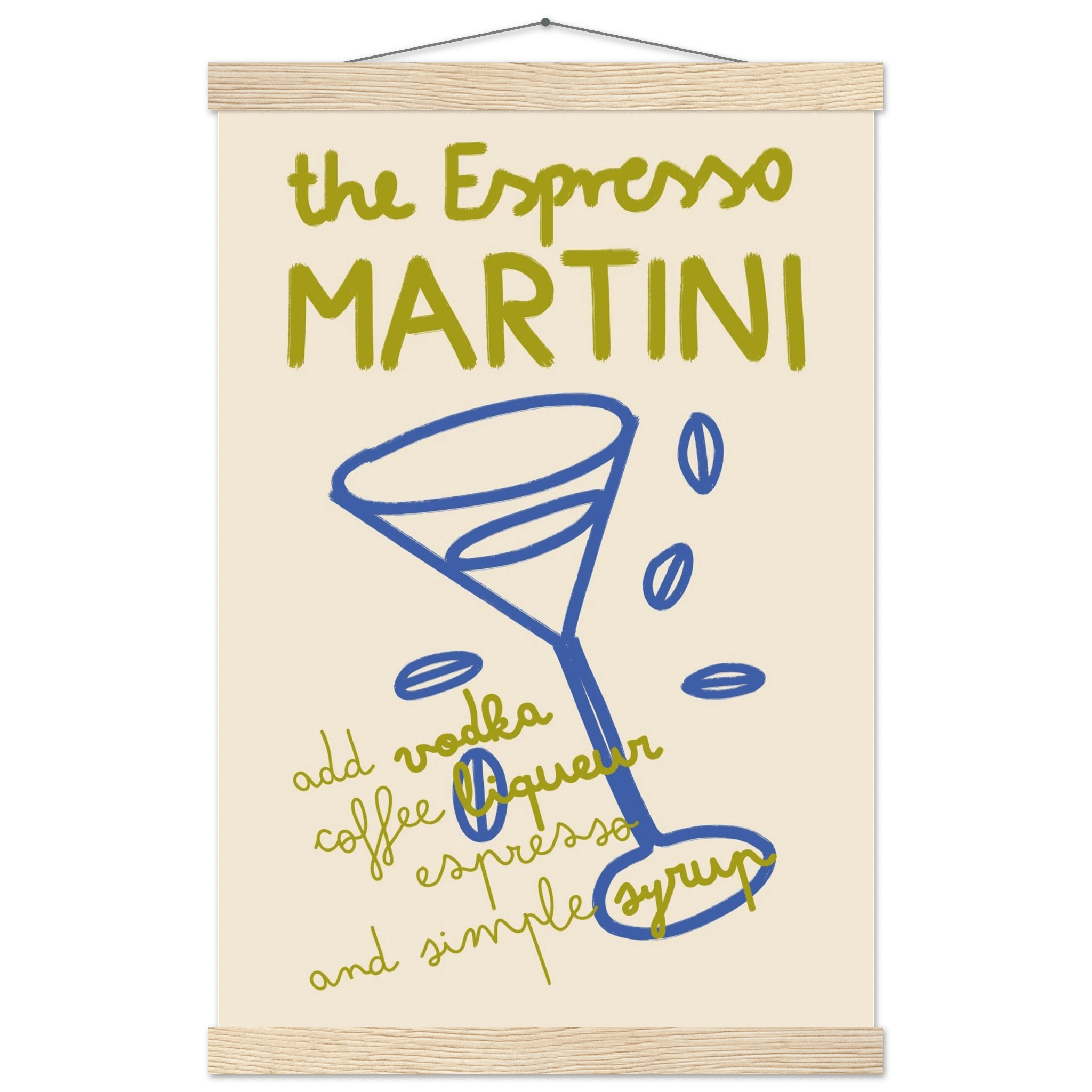 Espresso Martini Print | Cocktail Recipe Wall Art | Kitchen Bar Poster - Evergreen Posters