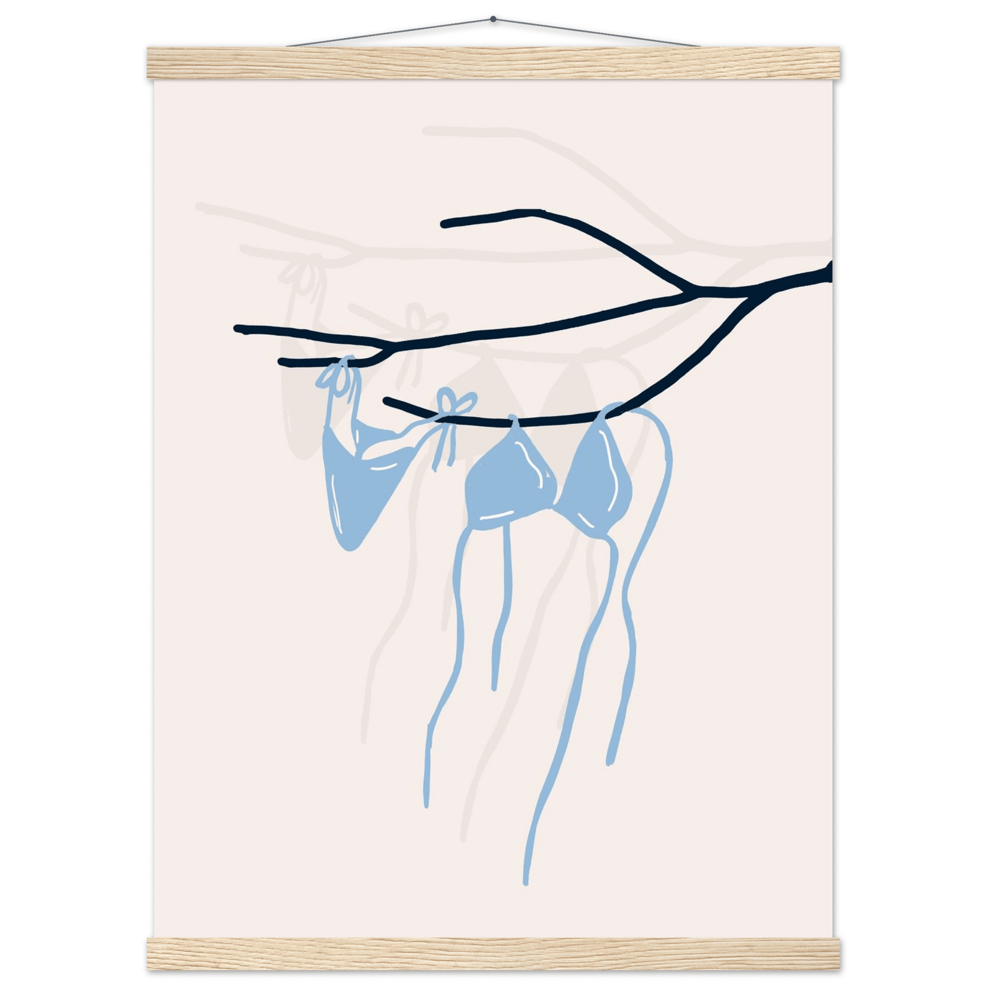 Coastal Bikini Line Art Poster – Minimalist Beach Wall Art Print - Evergreen Posters