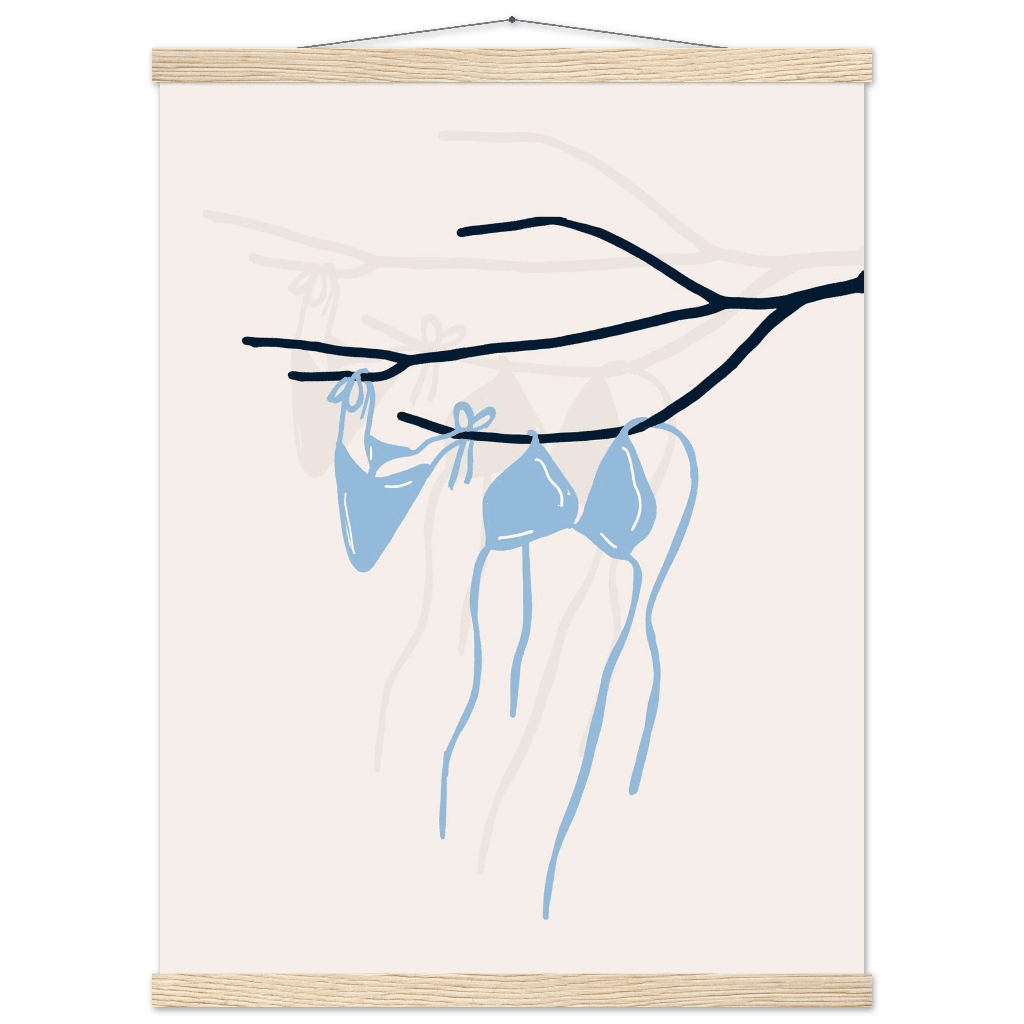 Coastal Bikini Line Art Poster – Minimalist Beach Wall Art Print - Evergreen Posters