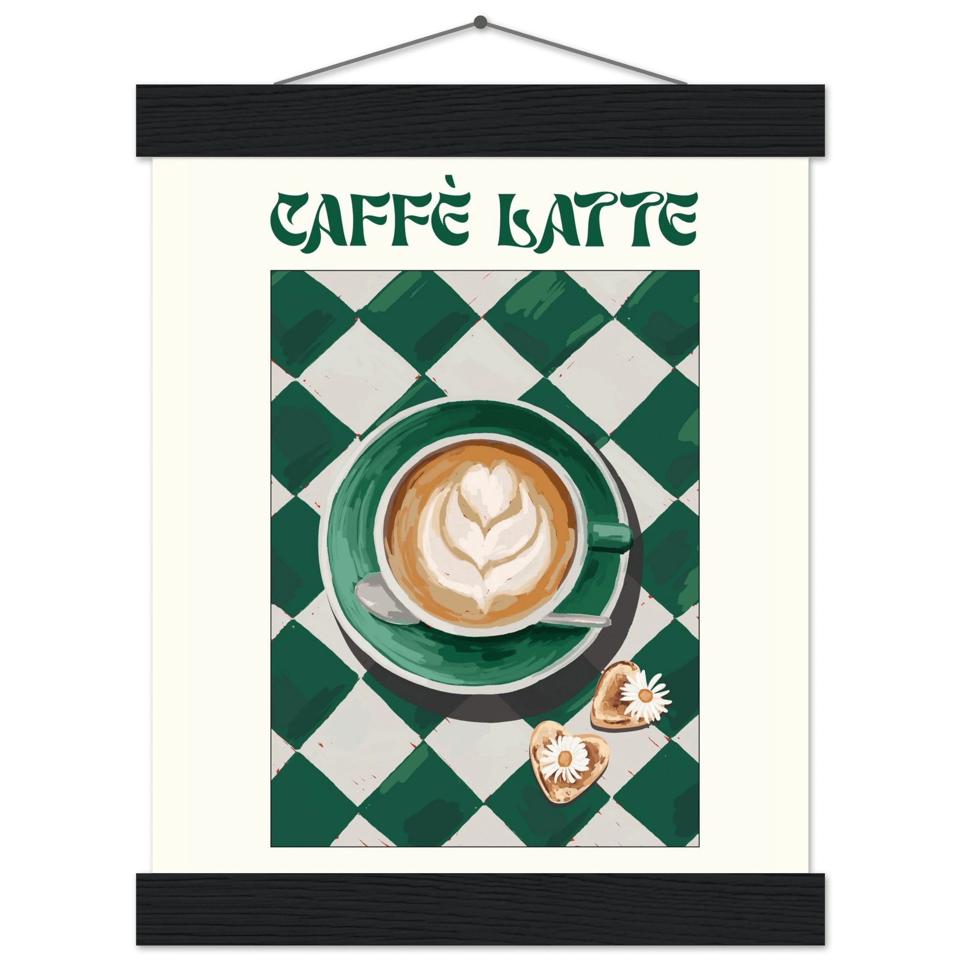 Caffè Latte Poster – Playful Coffee Kitchen Wall Art Print (Digital & Printed Options) - Evergreen Posters