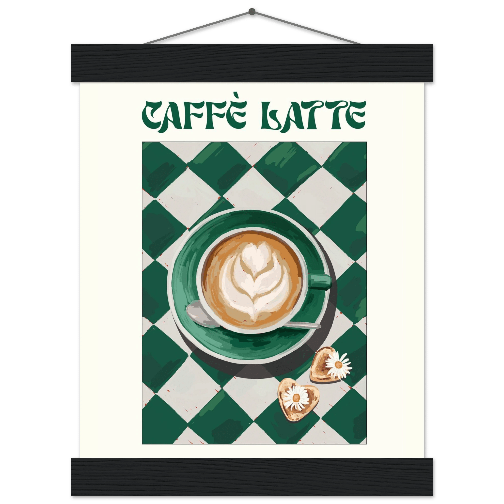 Caffè Latte Poster – Playful Coffee Kitchen Wall Art Print (Digital & Printed Options) - Evergreen Posters