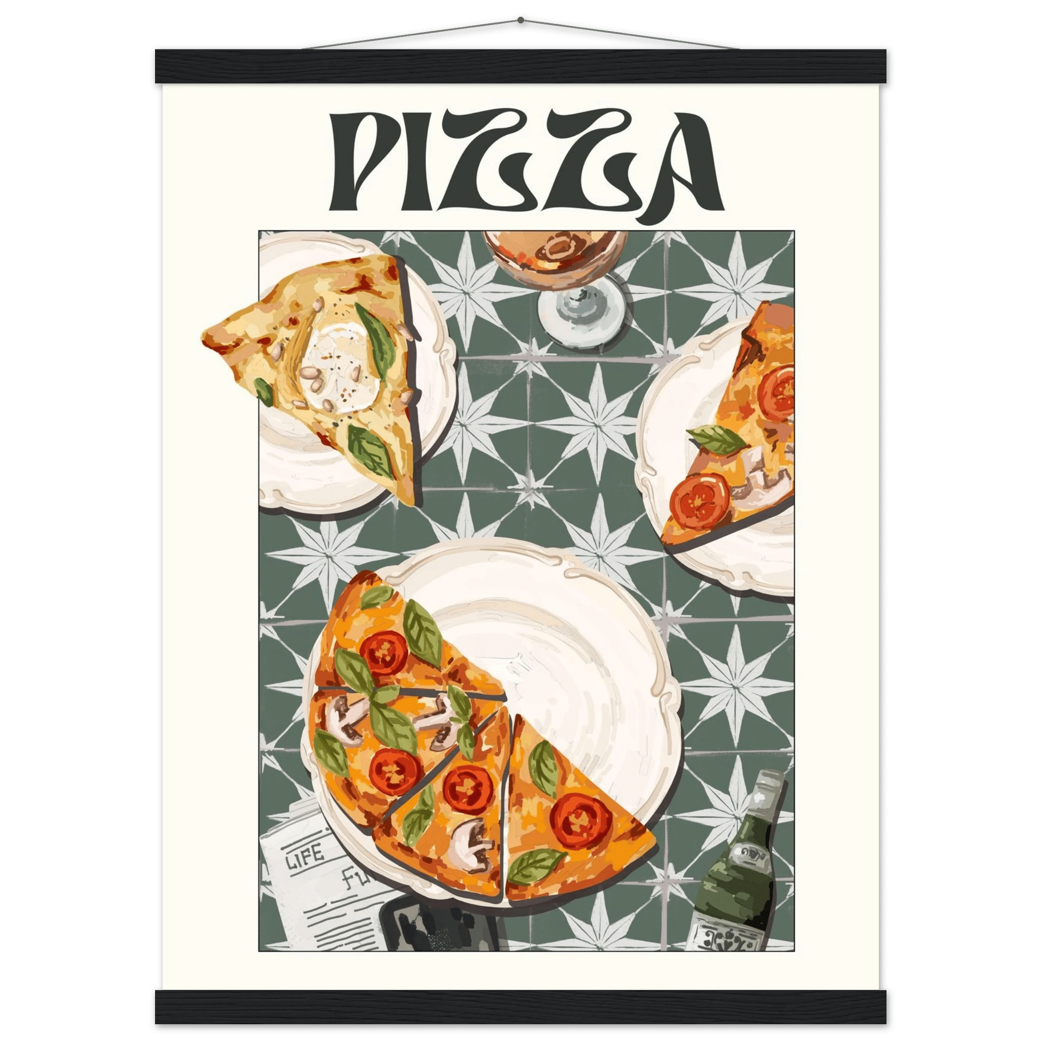 Pizza Poster – Playful Italian Kitchen Wall Art Print (Digital & Printed Options) - Evergreen Posters