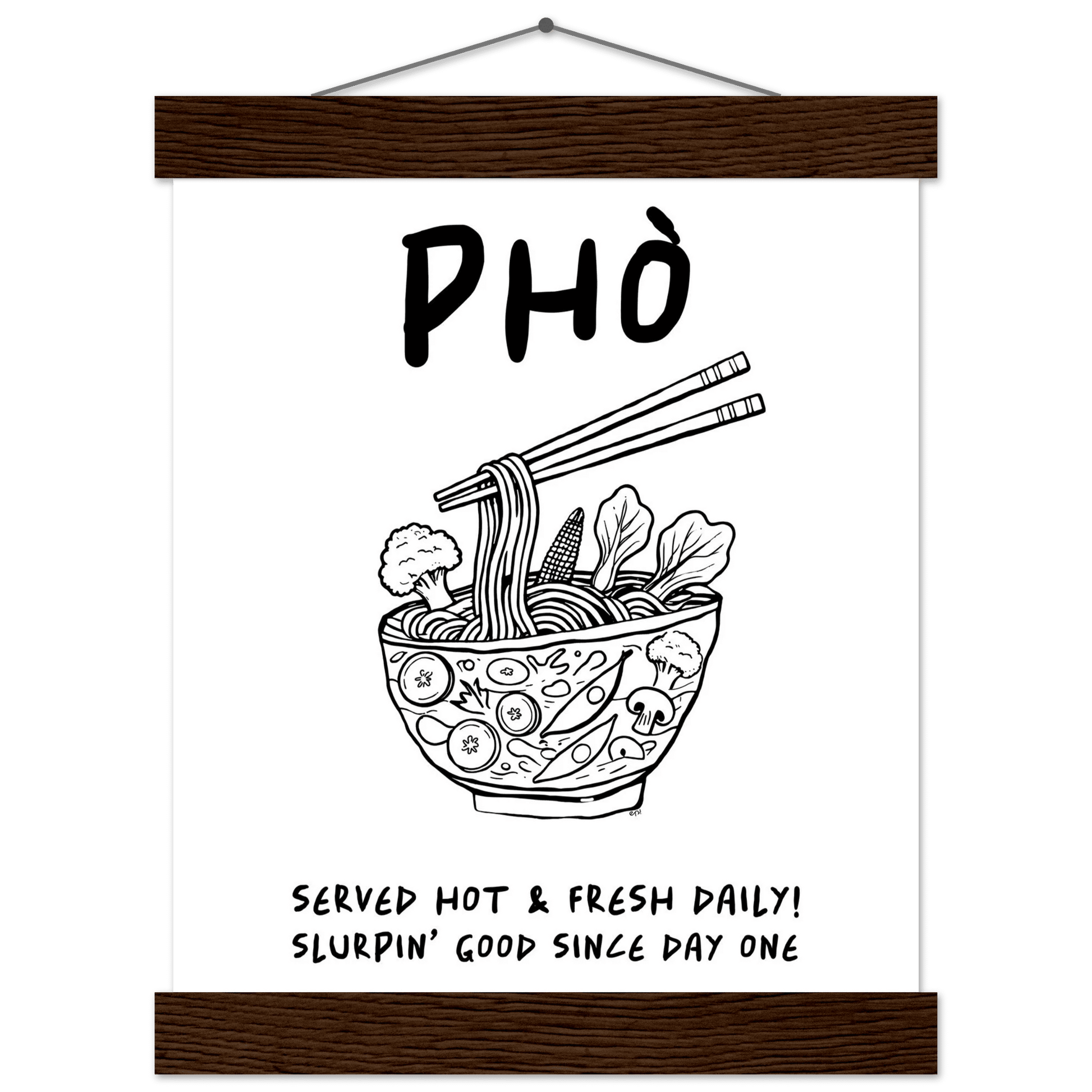 Pho Poster – Funny Vietnamese Kitchen Wall Art Print (Digital & Printed Options) - Evergreen Posters