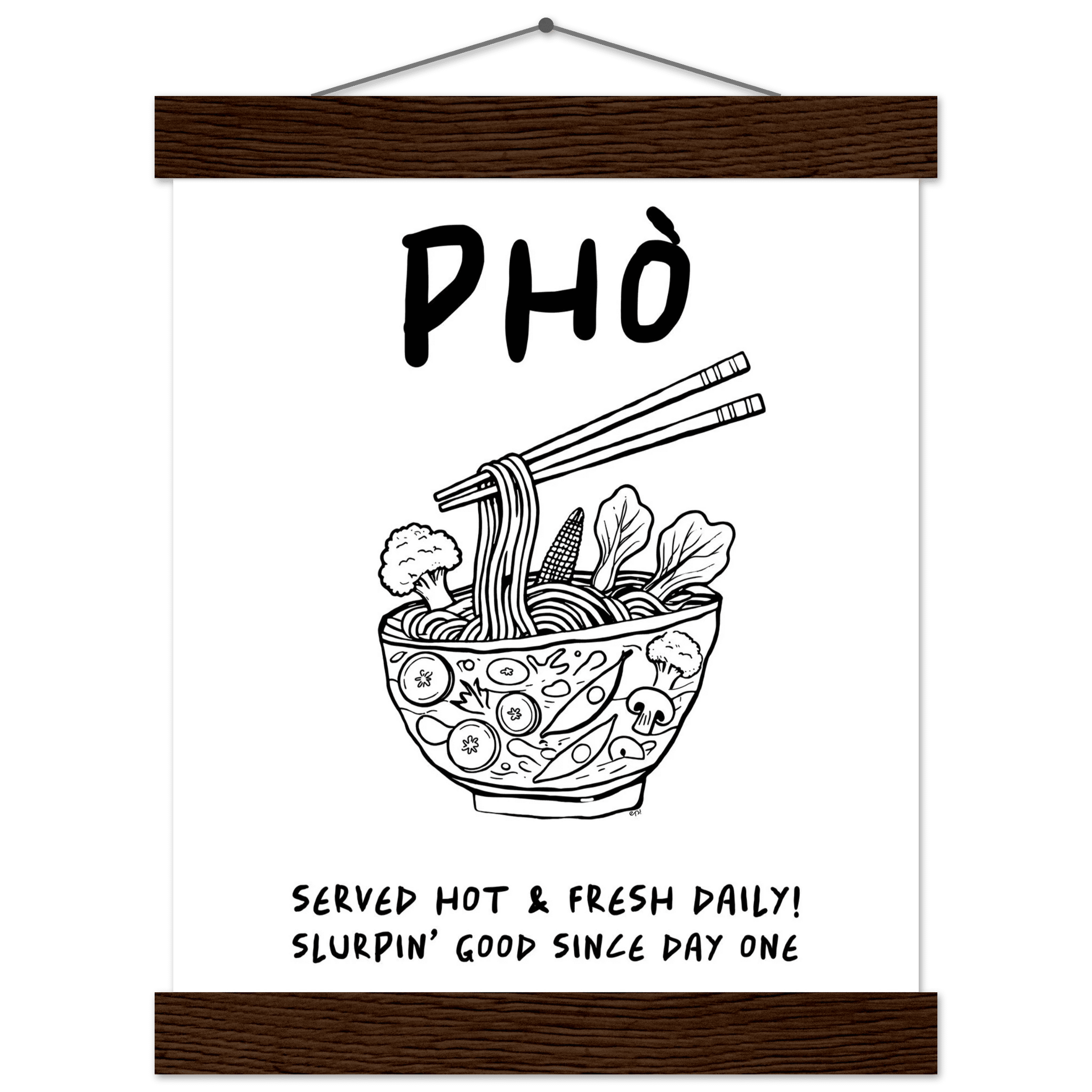 Pho Poster – Funny Vietnamese Kitchen Wall Art Print (Digital & Printed Options) - Evergreen Posters