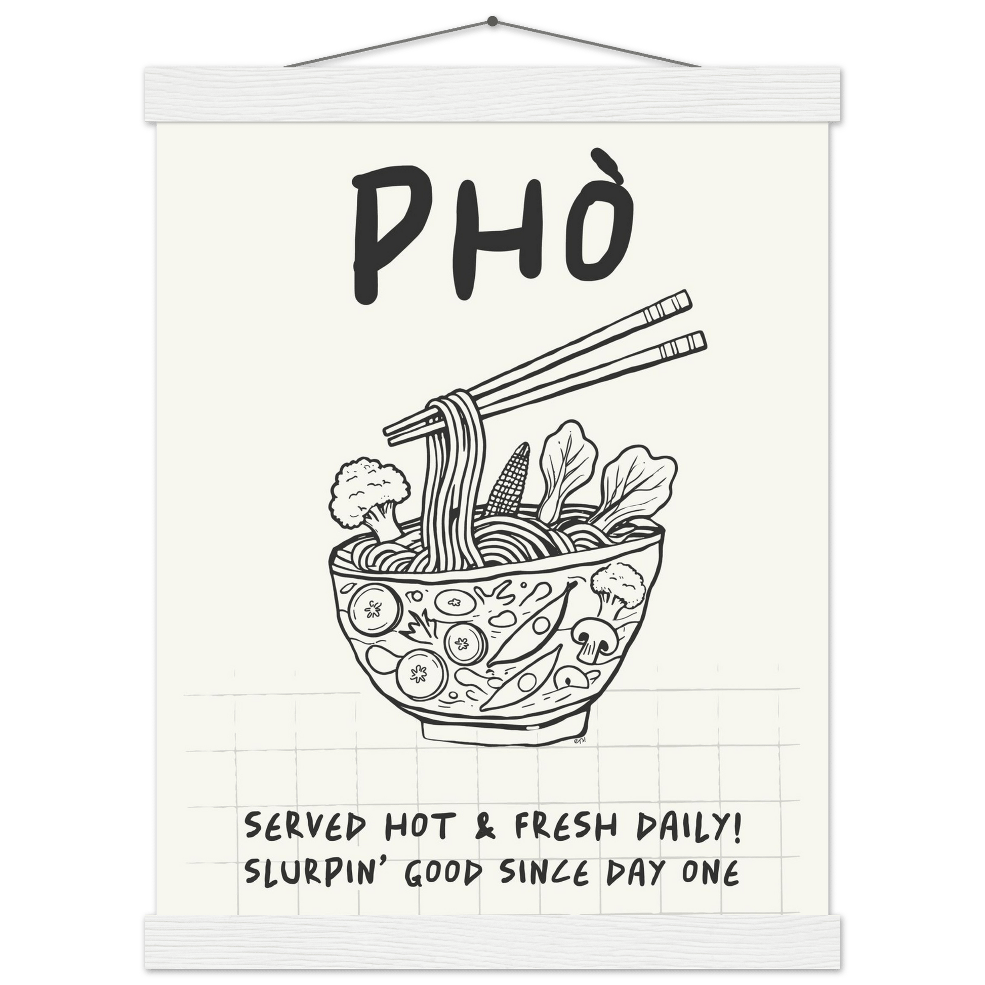 Pho Poster – Slurpin’ Good Vietnamese Kitchen Wall Art Print (Digital & Printed Options) - Evergreen Posters