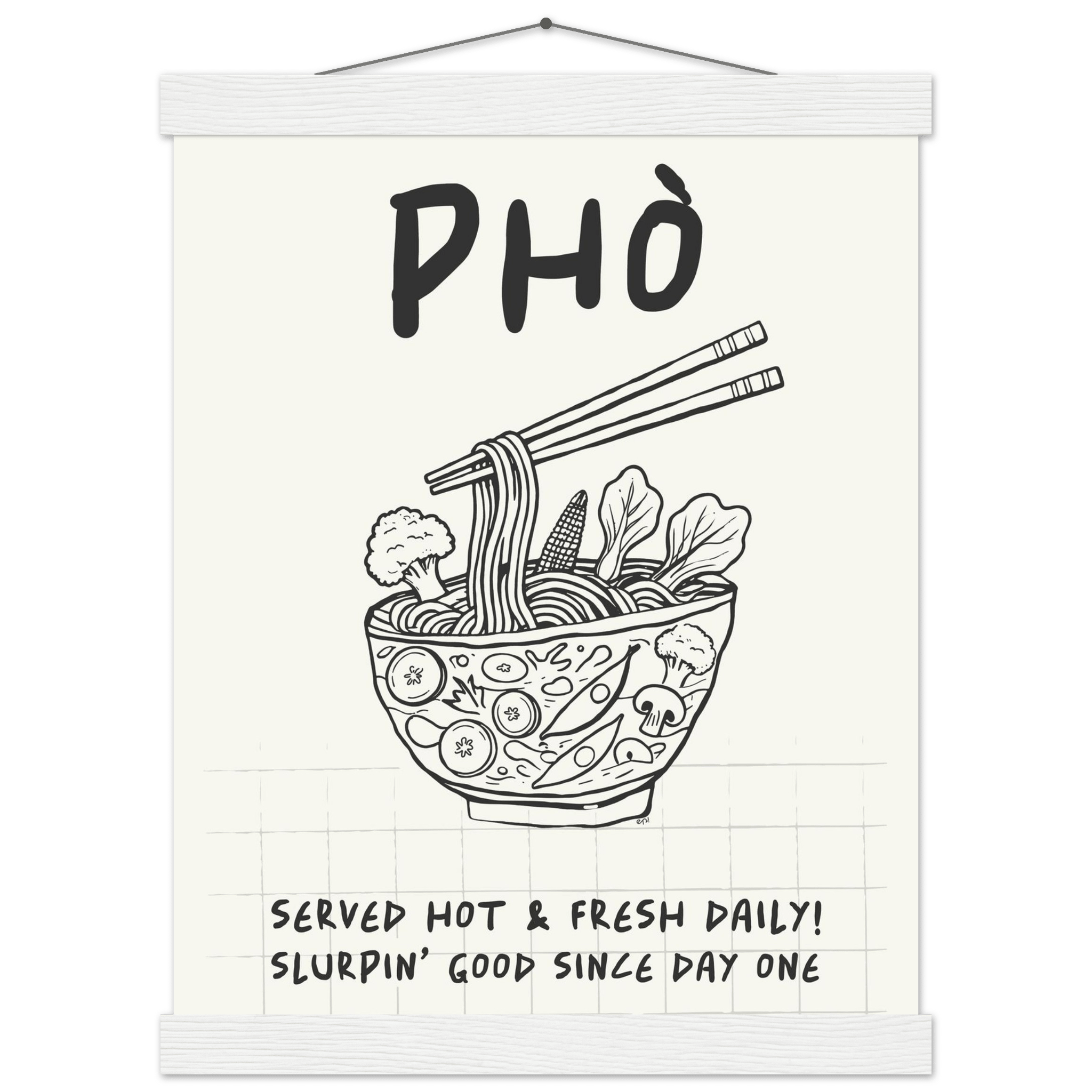 Pho Poster – Slurpin’ Good Vietnamese Kitchen Wall Art Print (Digital & Printed Options) - Evergreen Posters
