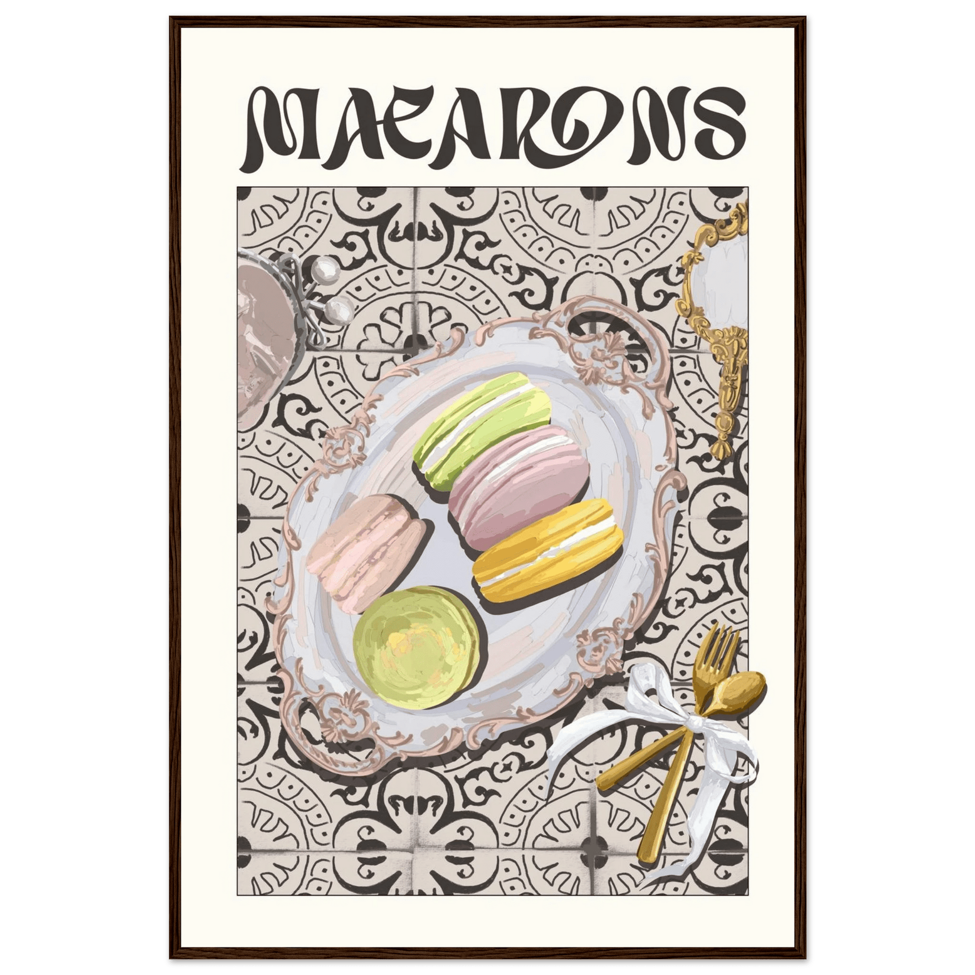 Macarons Poster – Playful French Patisserie Kitchen Wall Art Print (Digital & Printed Options) - Evergreen Posters