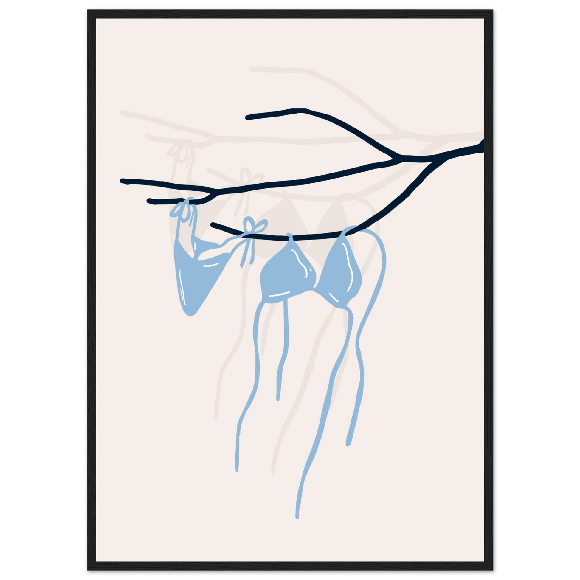 Coastal Bikini Line Art Poster – Minimalist Beach Wall Art Print - Evergreen Posters
