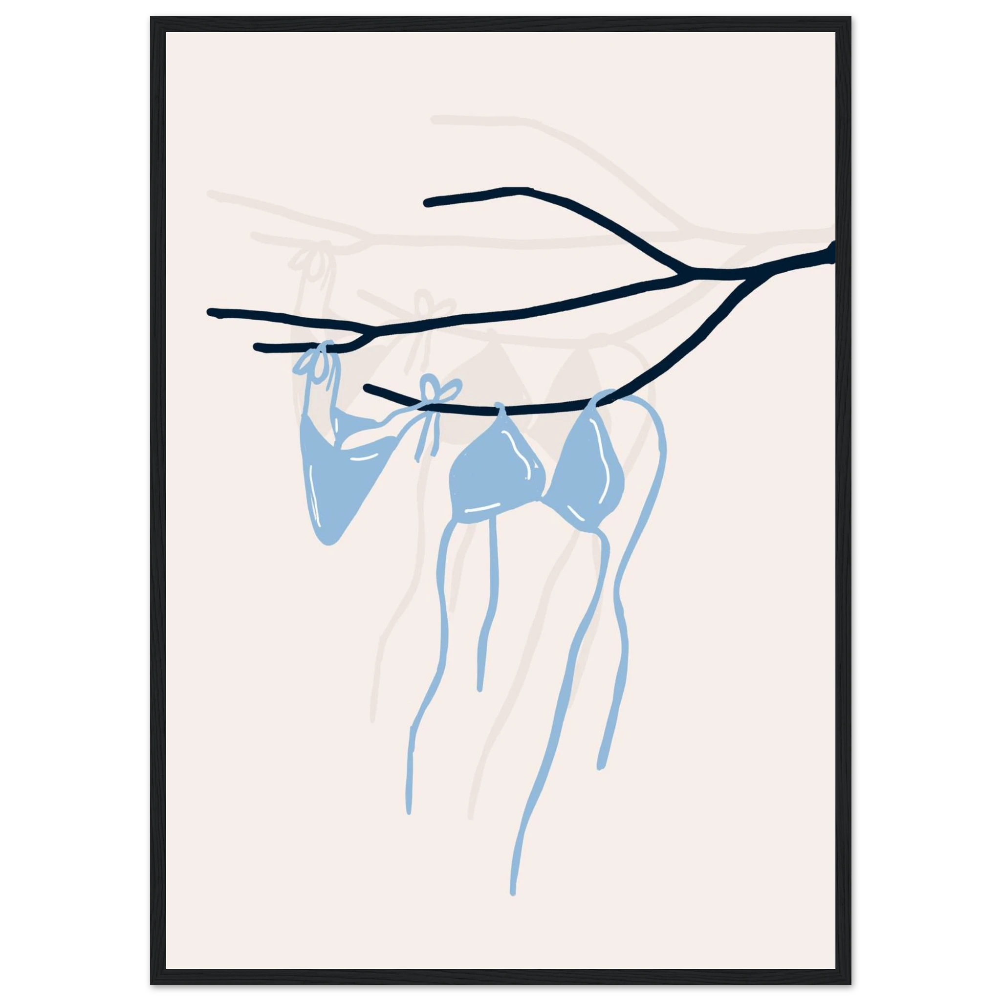 Coastal Bikini Line Art Poster – Minimalist Beach Wall Art Print - Evergreen Posters