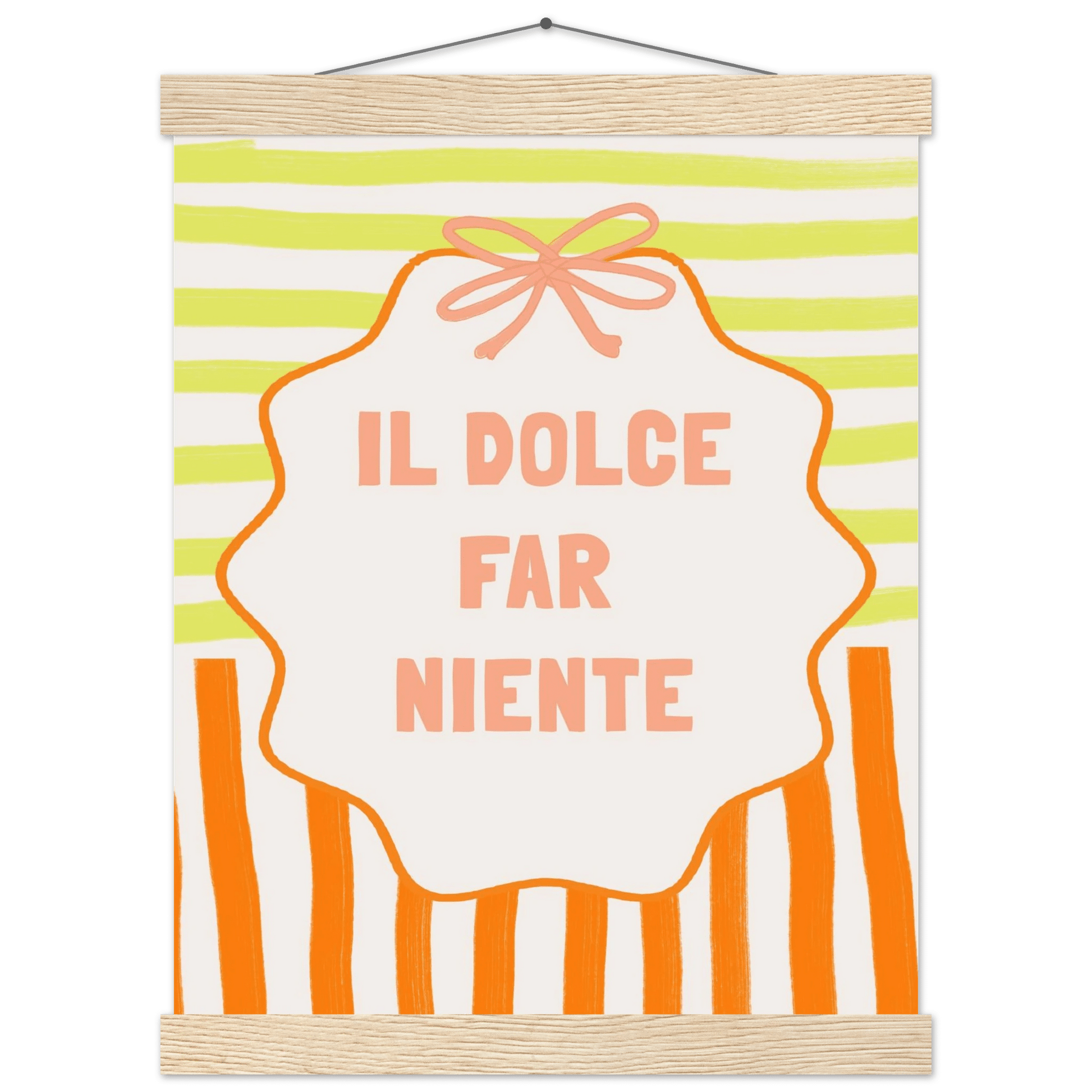 Il Dolce Far Niente Italian Print | Coquette Stripe Wall Art - Evergreen Posters