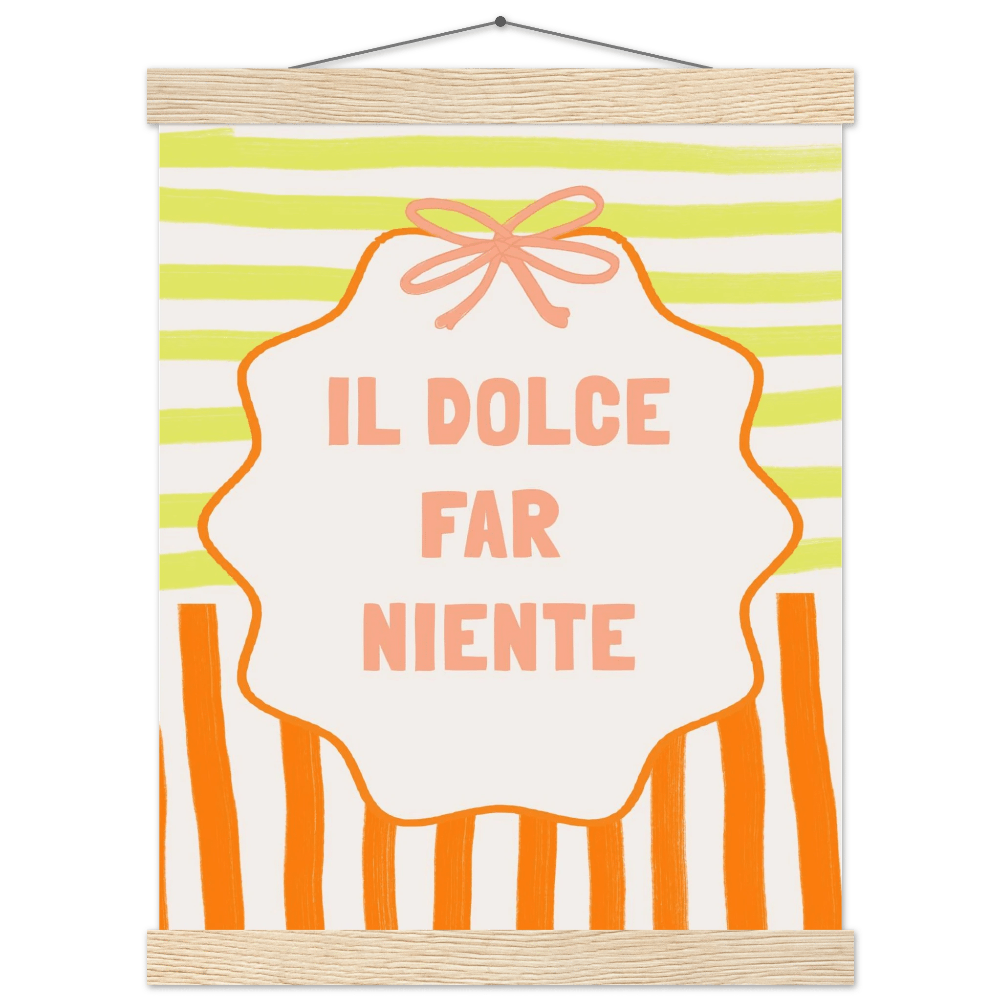 Il Dolce Far Niente Italian Print | Coquette Stripe Wall Art - Evergreen Posters