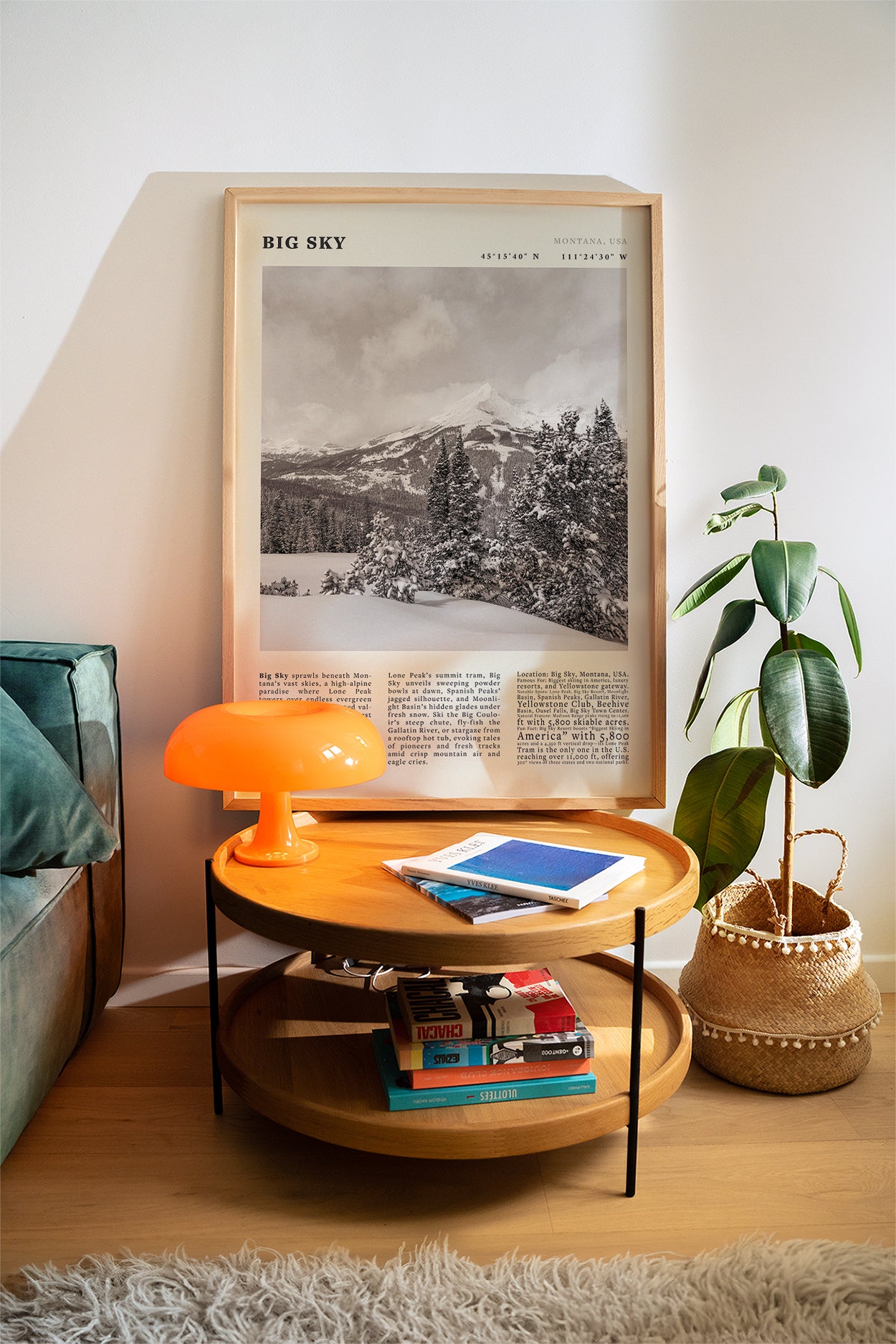 Big Sky Montana Poster Black and White – Vintage Lone Peak Ski Resort Print (Digital & Printed Options) - Evergreen Posters