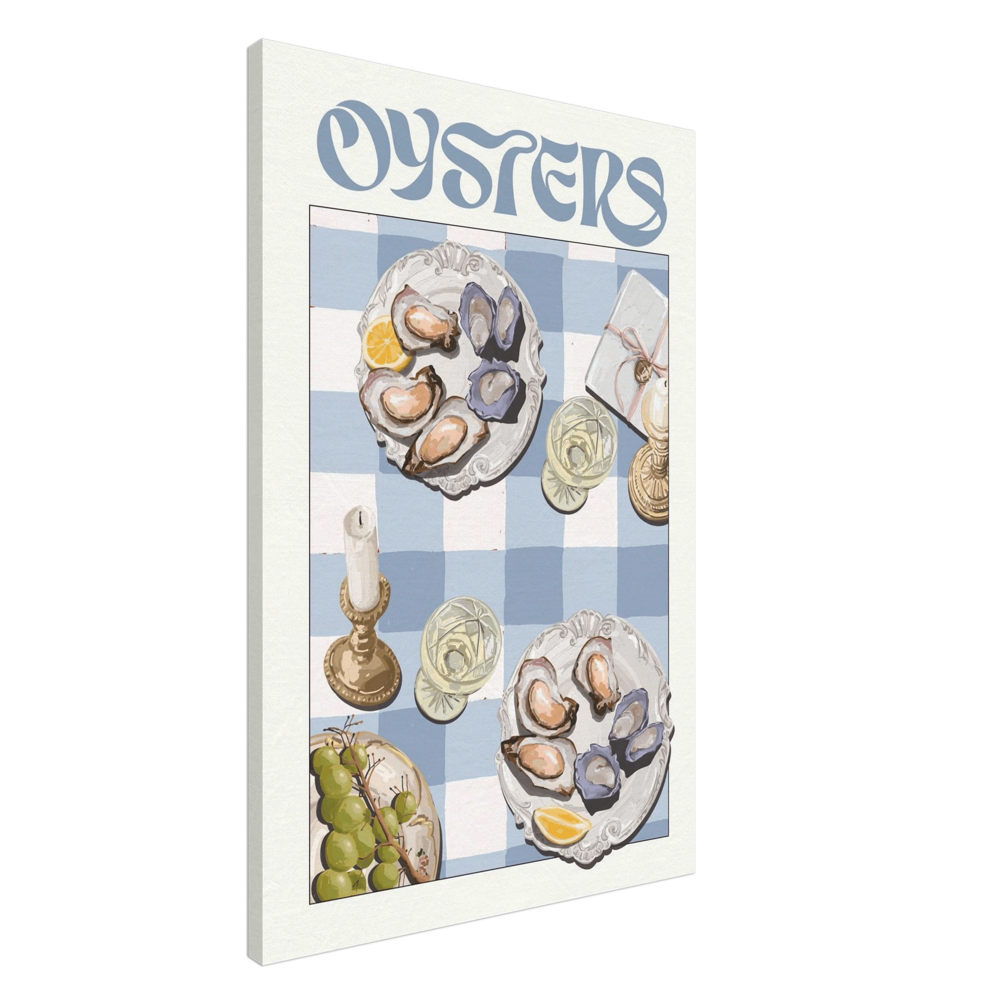 Oysters Poster – Playful Seafood Kitchen Wall Art Print (Digital & Printed Options) - Evergreen Posters