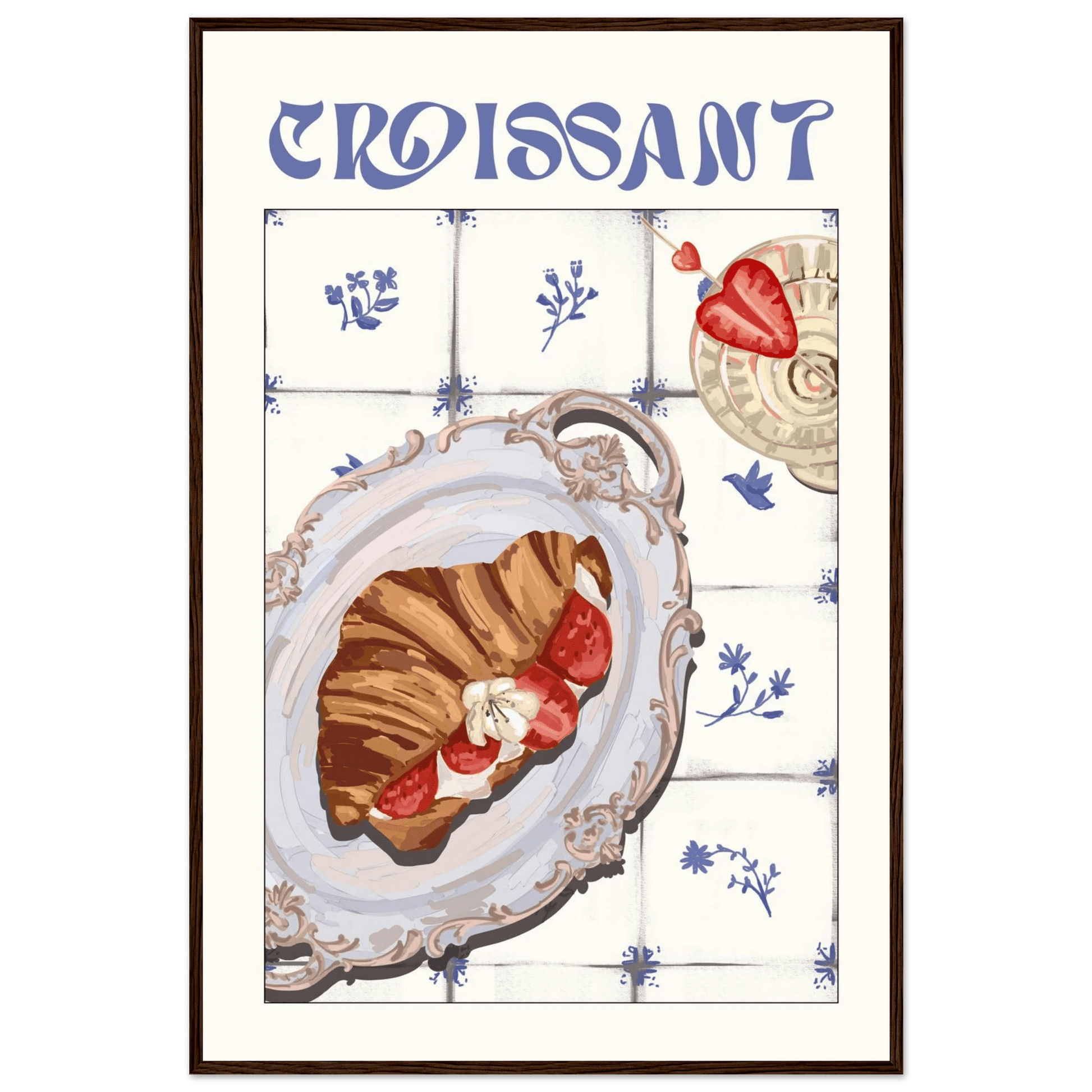 Croissant Poster – Charming French Breakfast Kitchen Wall Art Print (Digital & Printed Options) - Evergreen Posters