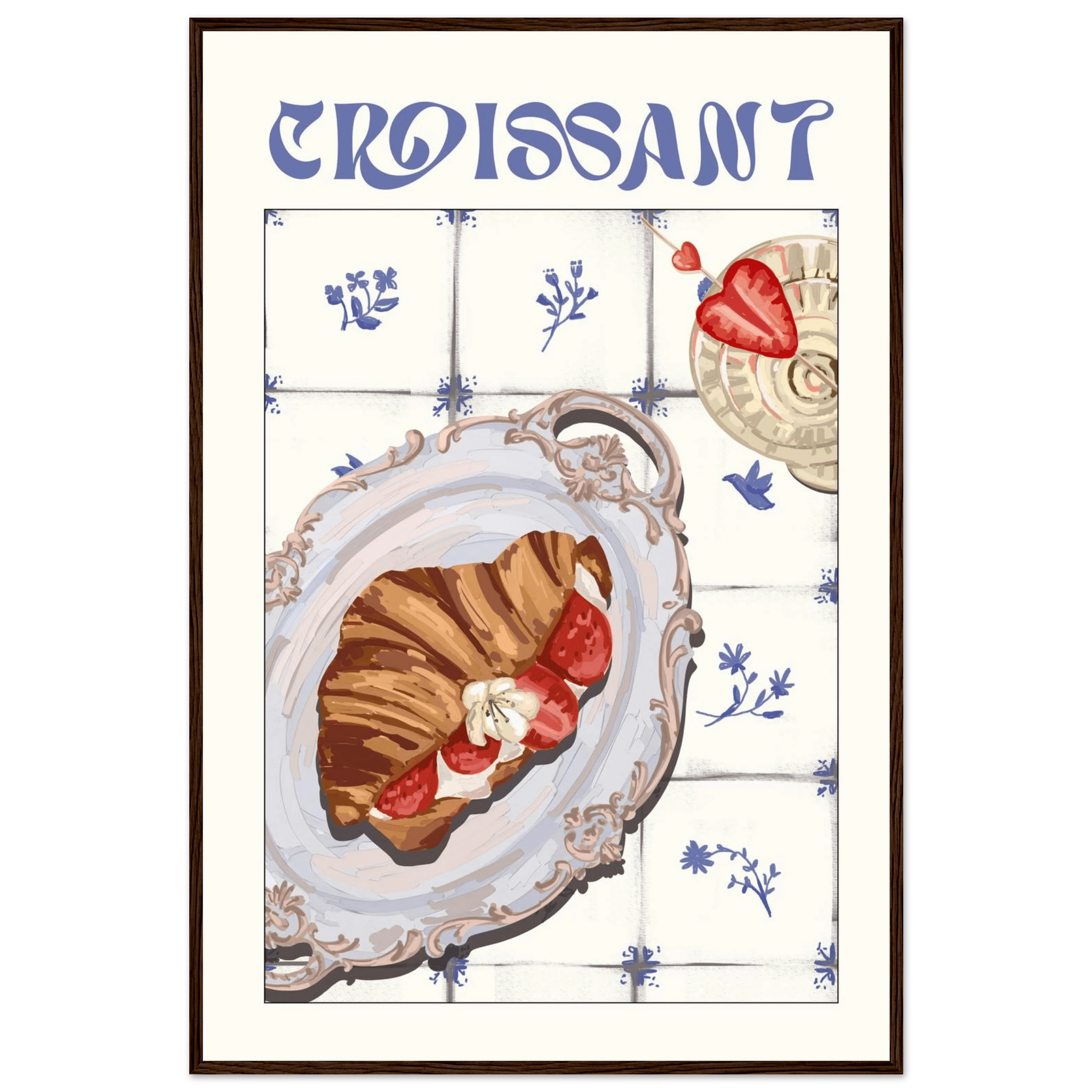 Croissant Poster – Charming French Breakfast Kitchen Wall Art Print (Digital & Printed Options) - Evergreen Posters