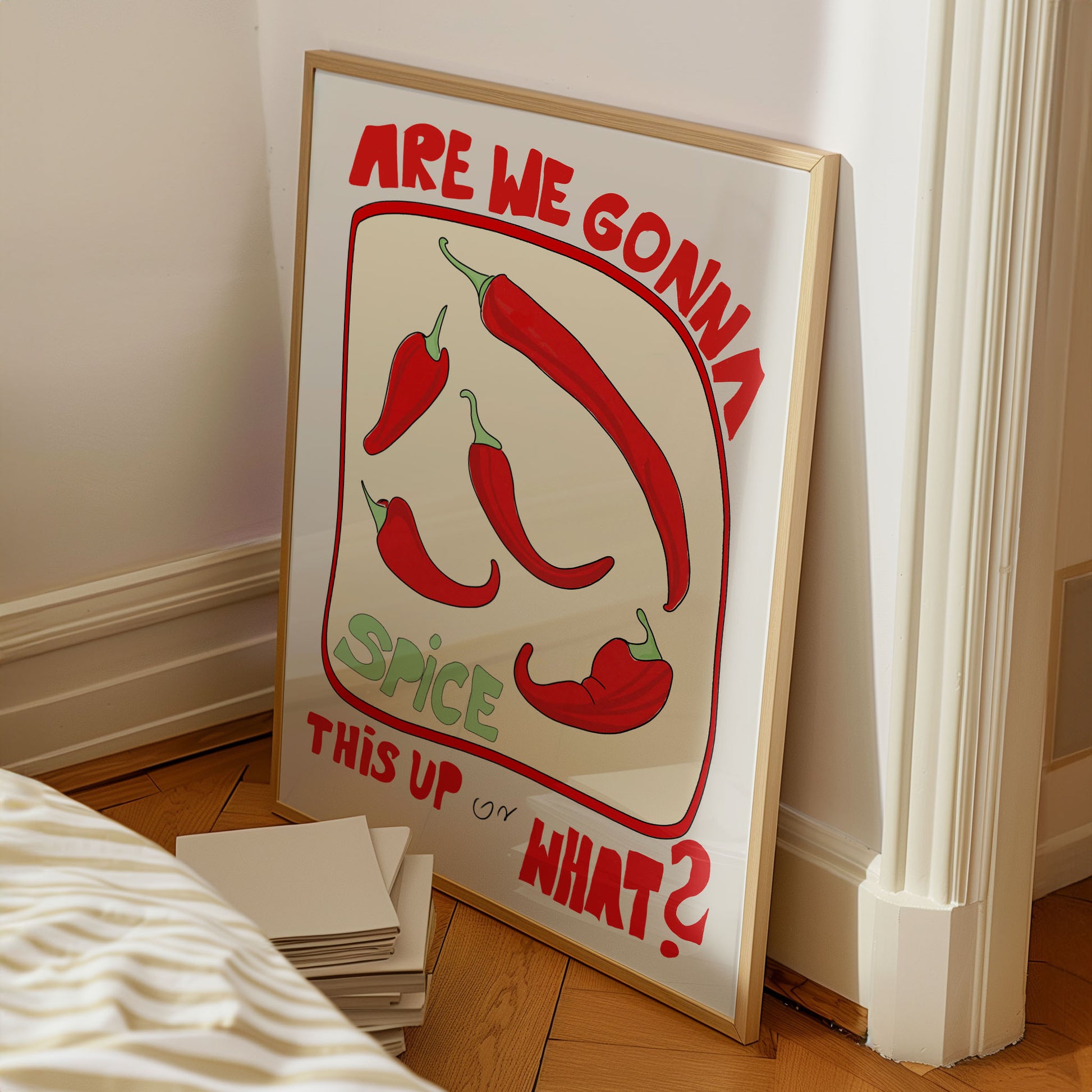 Spice This Up or What? Poster – Funny Spicy Kitchen Wall Art Print (Digital & Printed Options) - Evergreen Posters