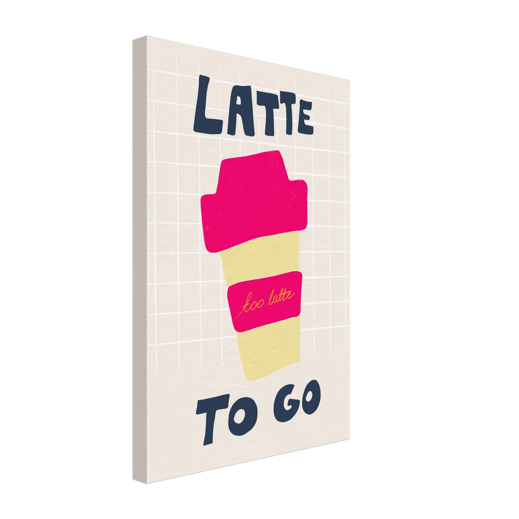 Latte To Go Poster – Playful Coffee Kitchen Wall Art Print (Digital & Printed Options) - Evergreen Posters