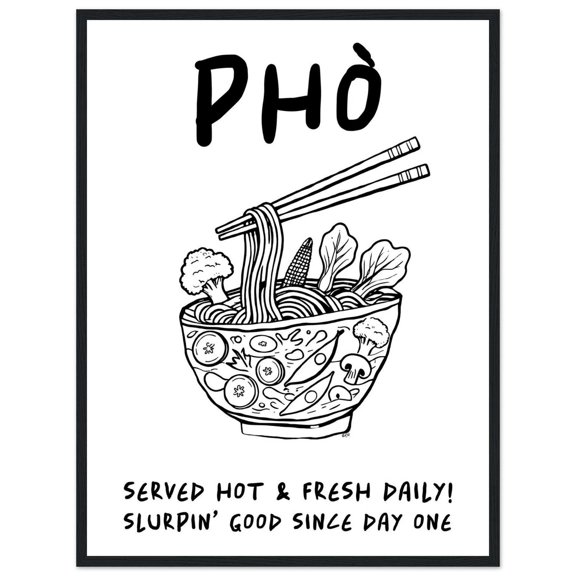 Pho Poster – Funny Vietnamese Kitchen Wall Art Print (Digital & Printed Options) - Evergreen Posters