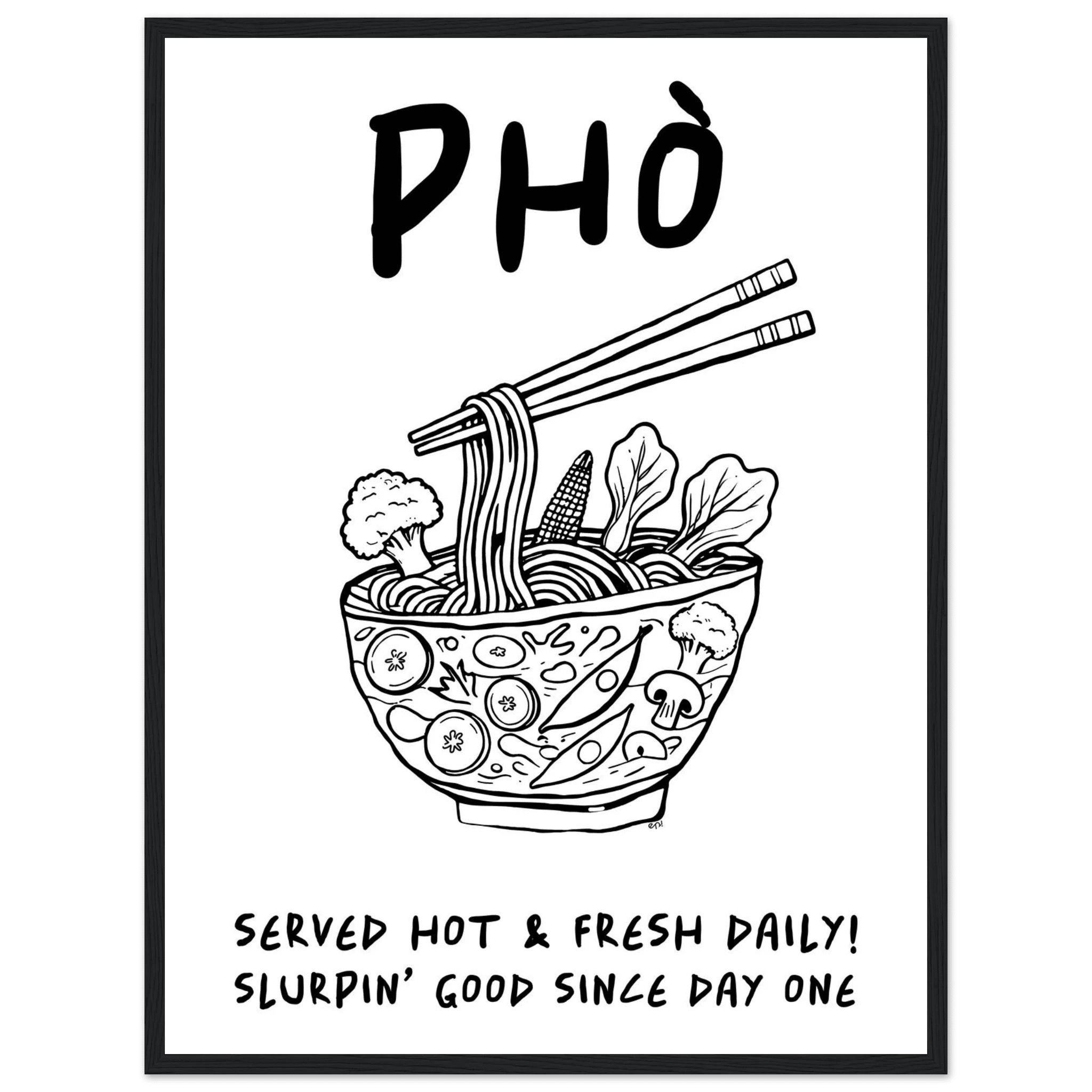 Pho Poster – Funny Vietnamese Kitchen Wall Art Print (Digital & Printed Options) - Evergreen Posters