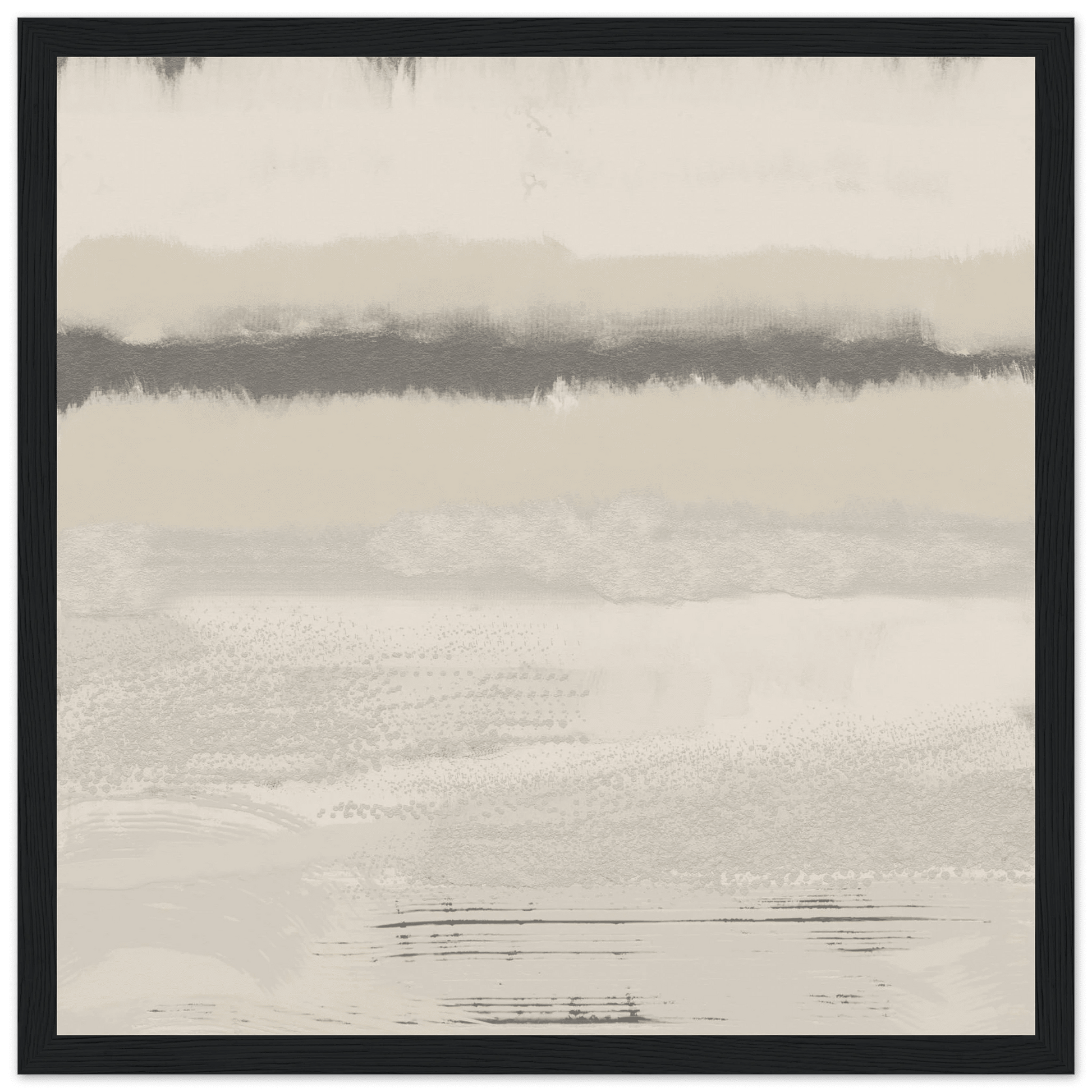 Misty Abstract Poster | Beige & Grey Textured Wall Art | Minimalist Square Print - Evergreen Posters