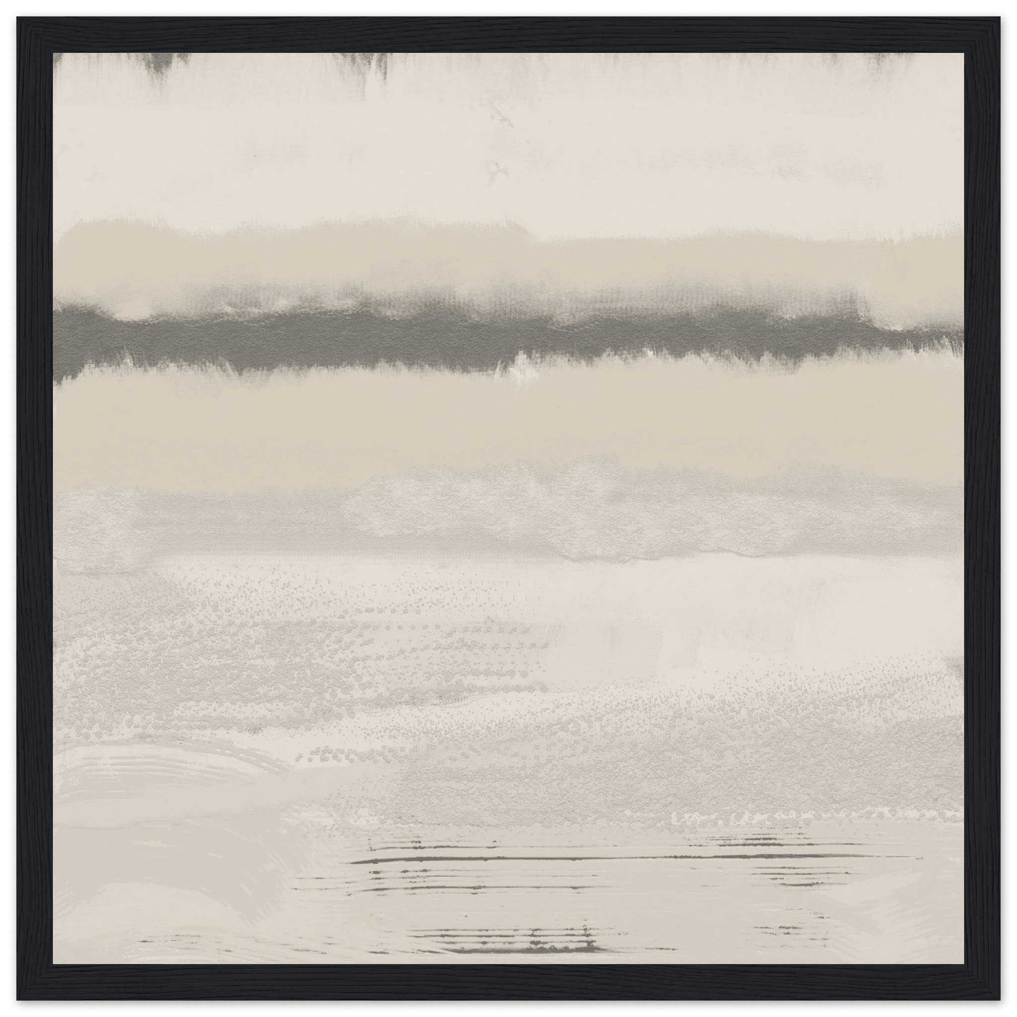 Misty Abstract Poster | Beige & Grey Textured Wall Art | Minimalist Square Print - Evergreen Posters