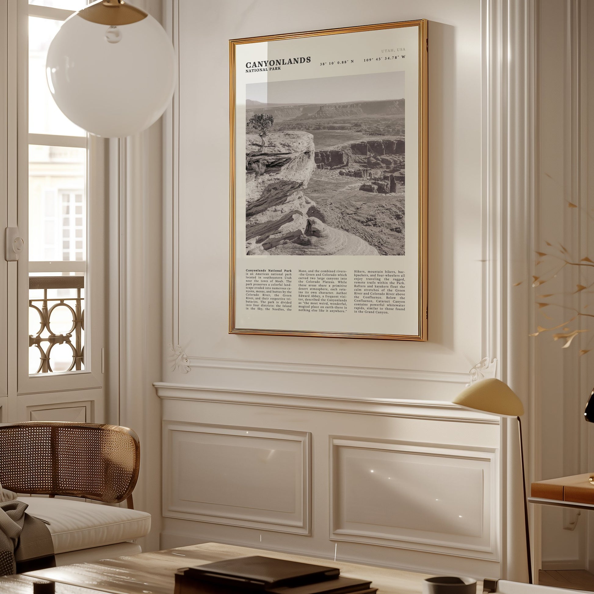 Canyonlands National Park Poster | Black & White Utah Wall Art | Canyon Travel Print - Evergreen Posters