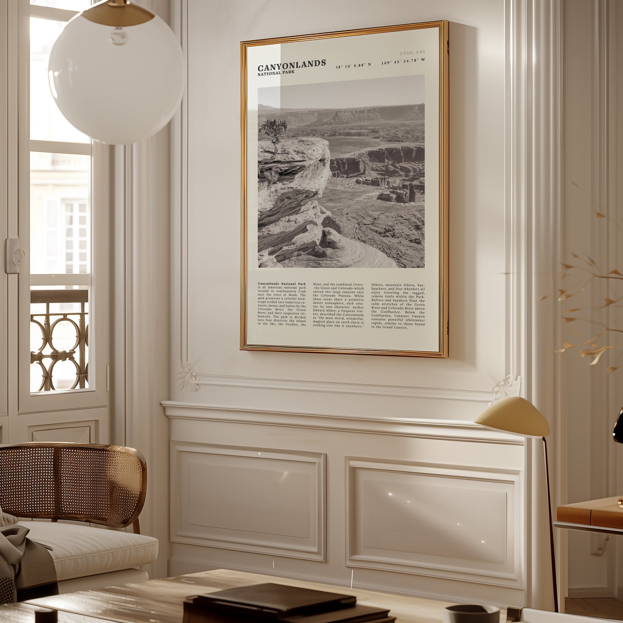 Canyonlands National Park Poster | Black & White Utah Wall Art | Canyon Travel Print - Evergreen Posters