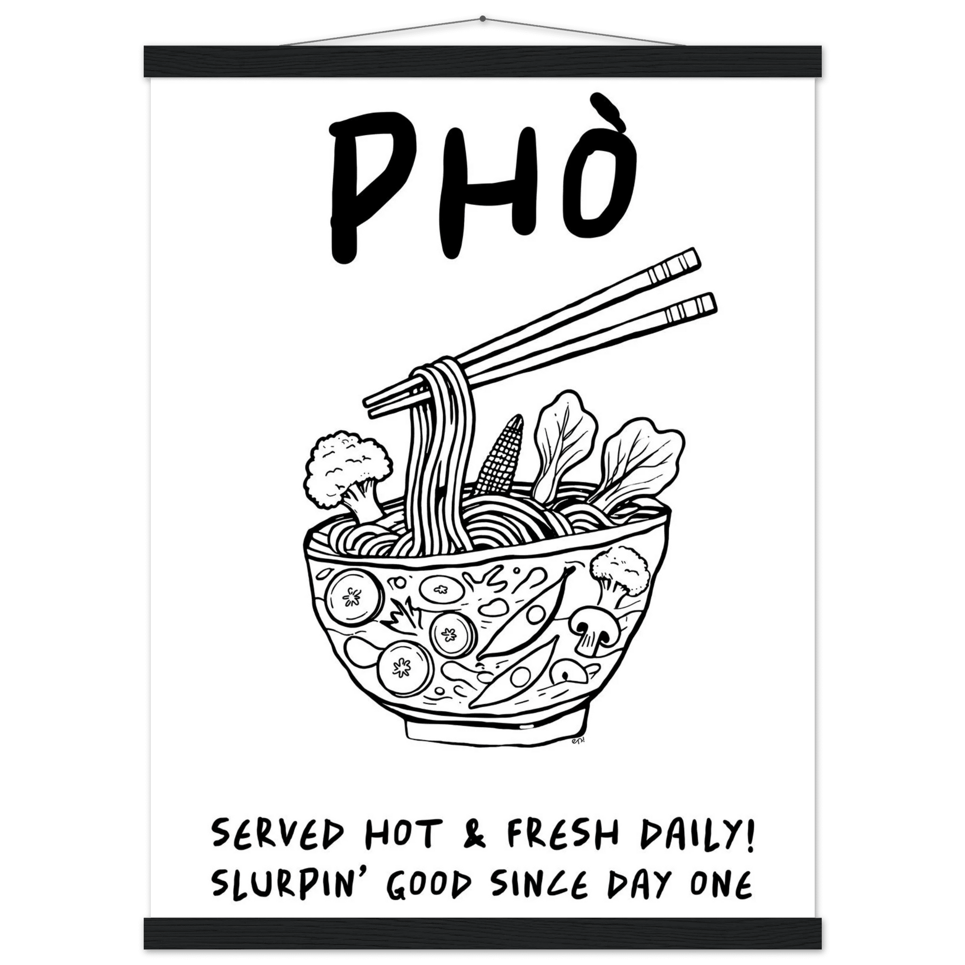 Pho Poster – Funny Vietnamese Kitchen Wall Art Print (Digital & Printed Options) - Evergreen Posters